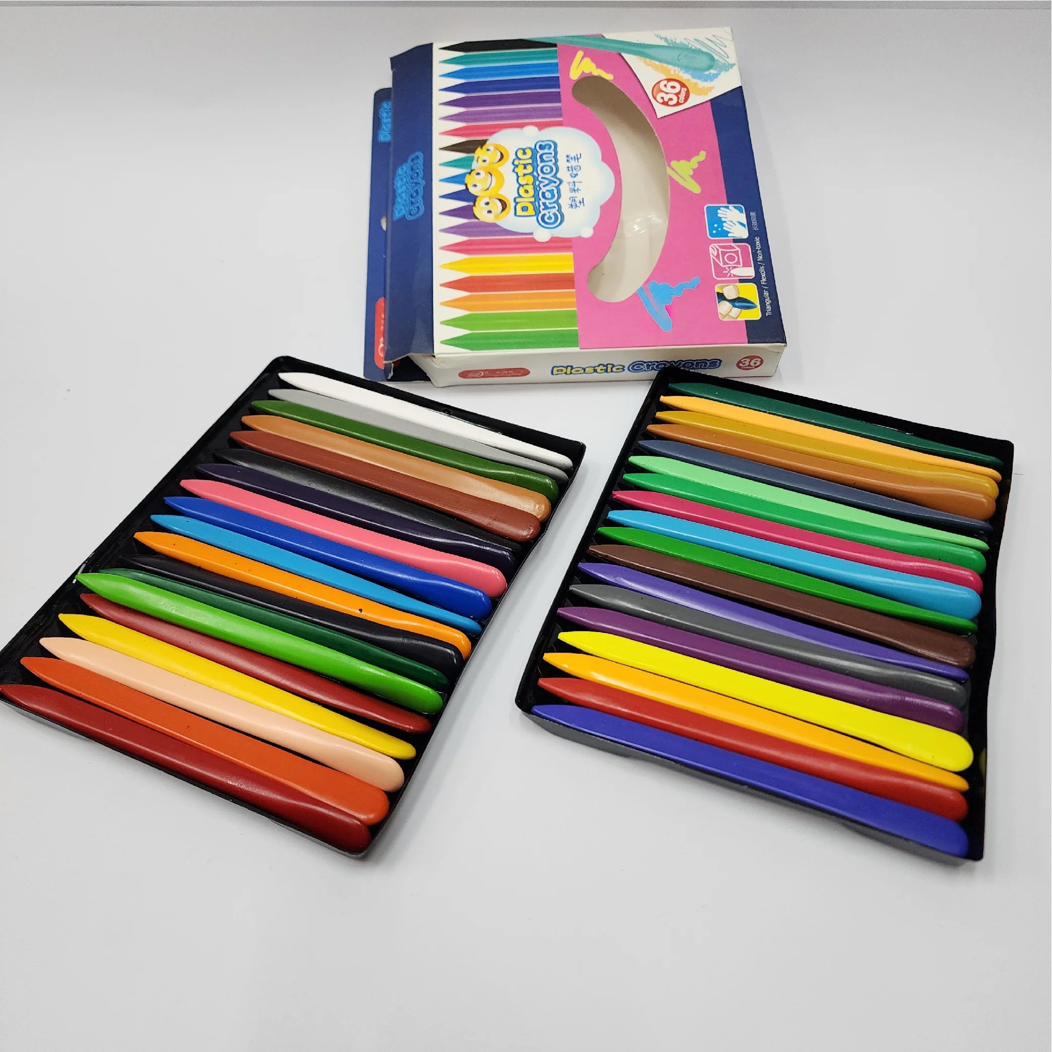 36-Color Plastic Crayon Set