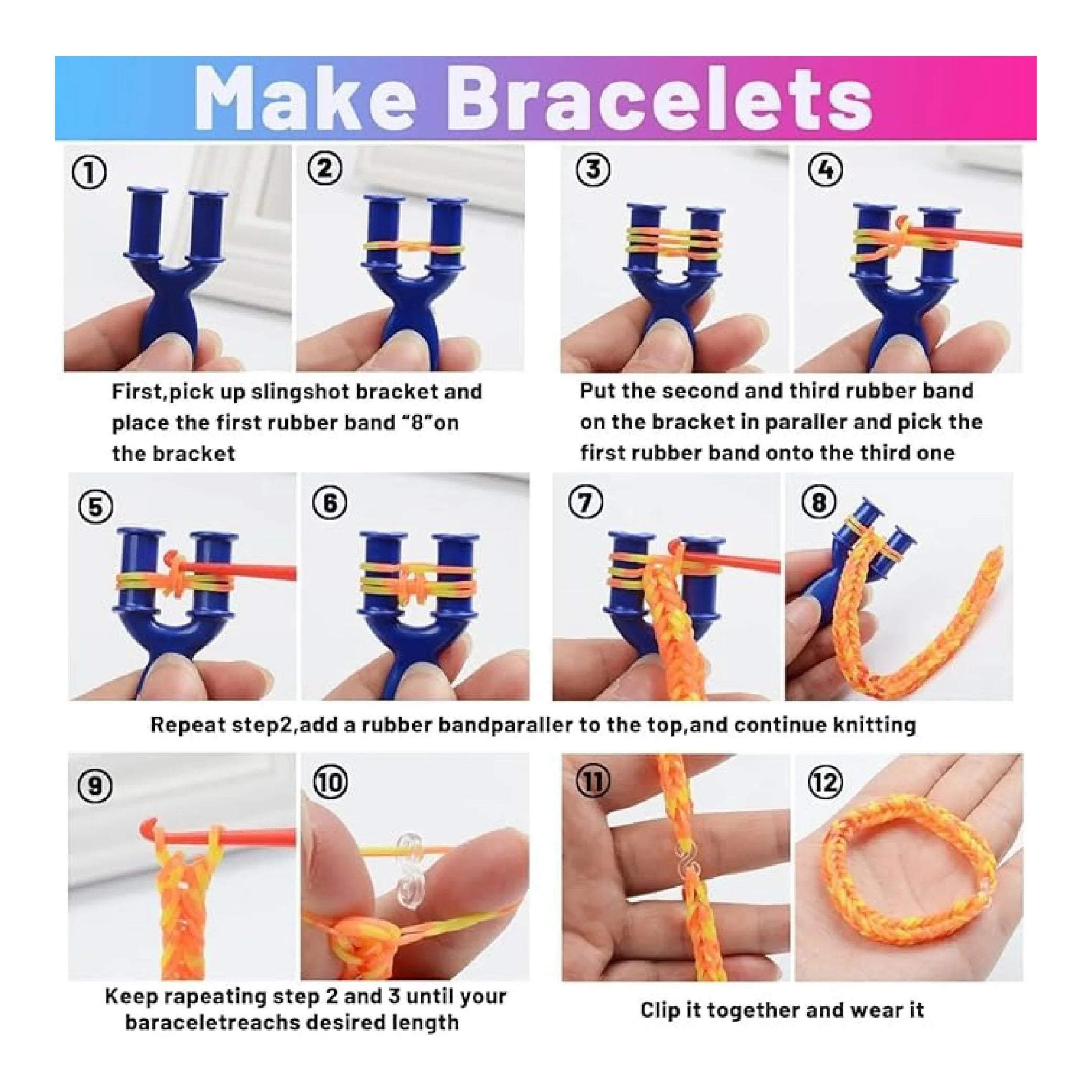 Loom Rubber Band Twister Set with Tools, Charms, and S-Clips