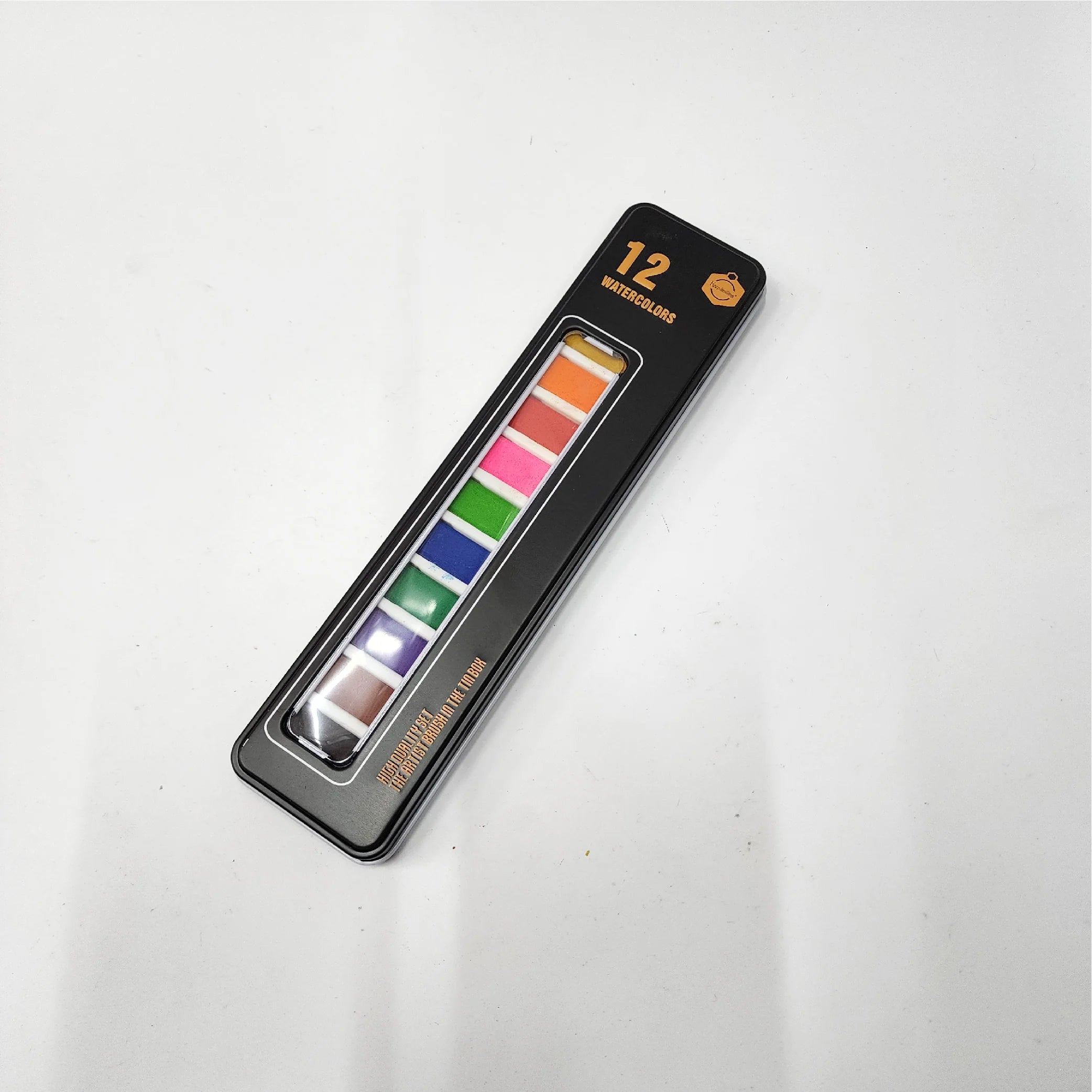 12 Water Colours in Tin Box (Includes Brush)