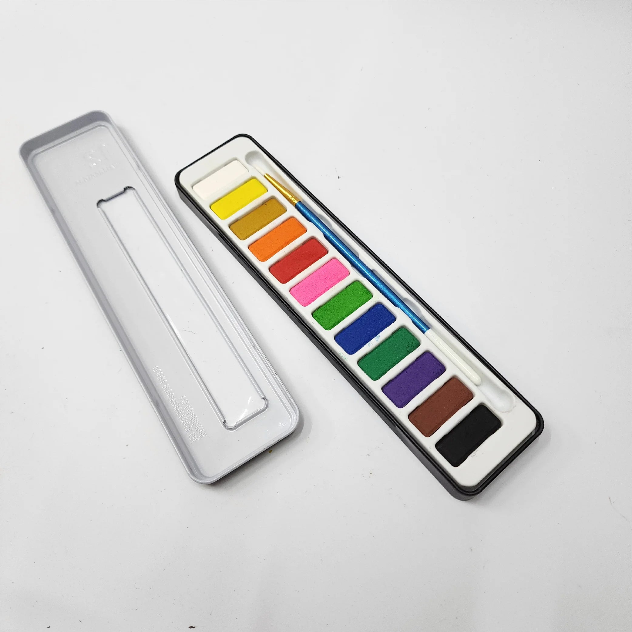 12 Water Colours in Tin Box (Includes Brush)