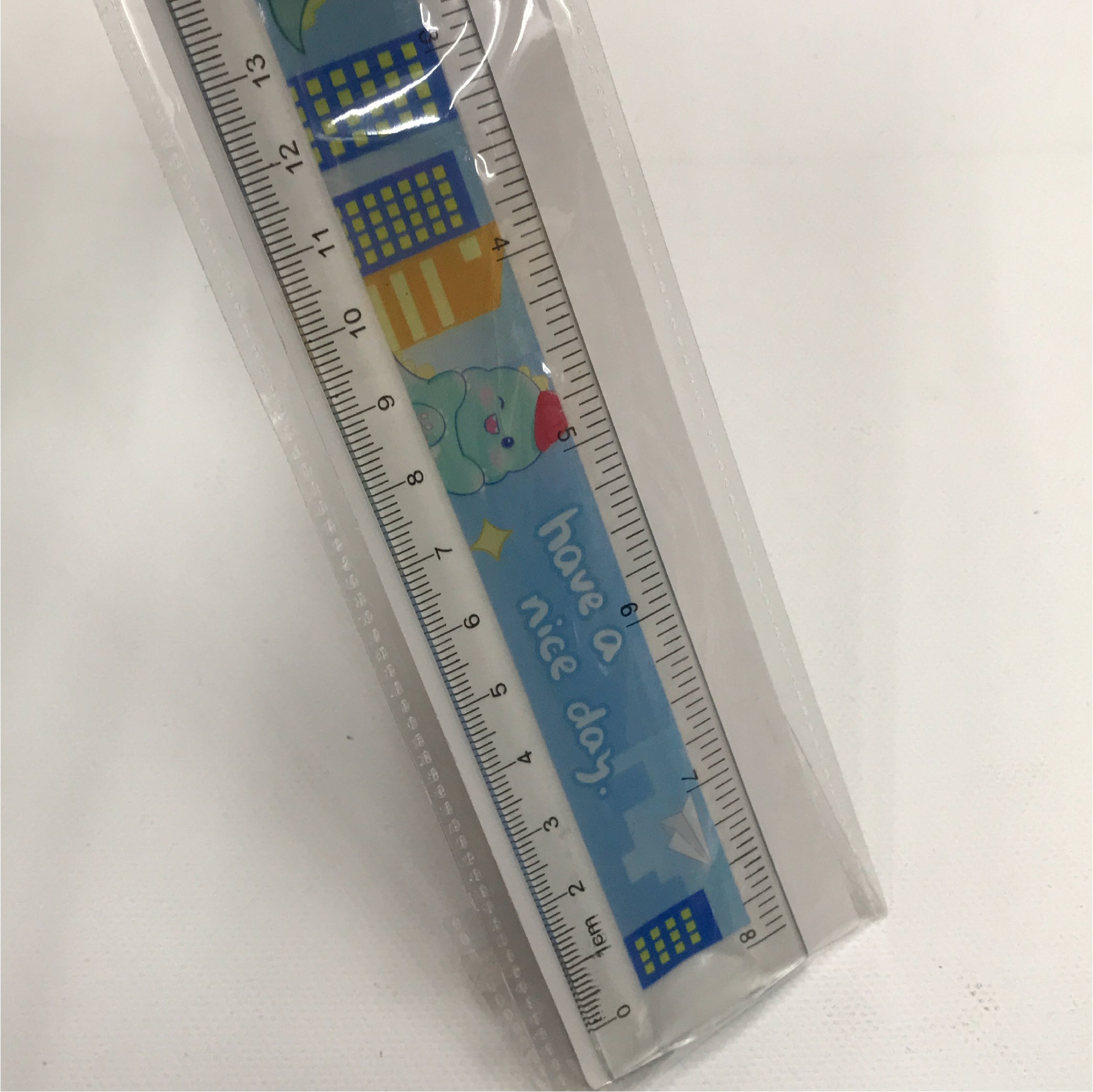 Colorful Dinosaur-Themed Ruler - 15 cm, with Fun Characters and "Have A Nice Day" Design