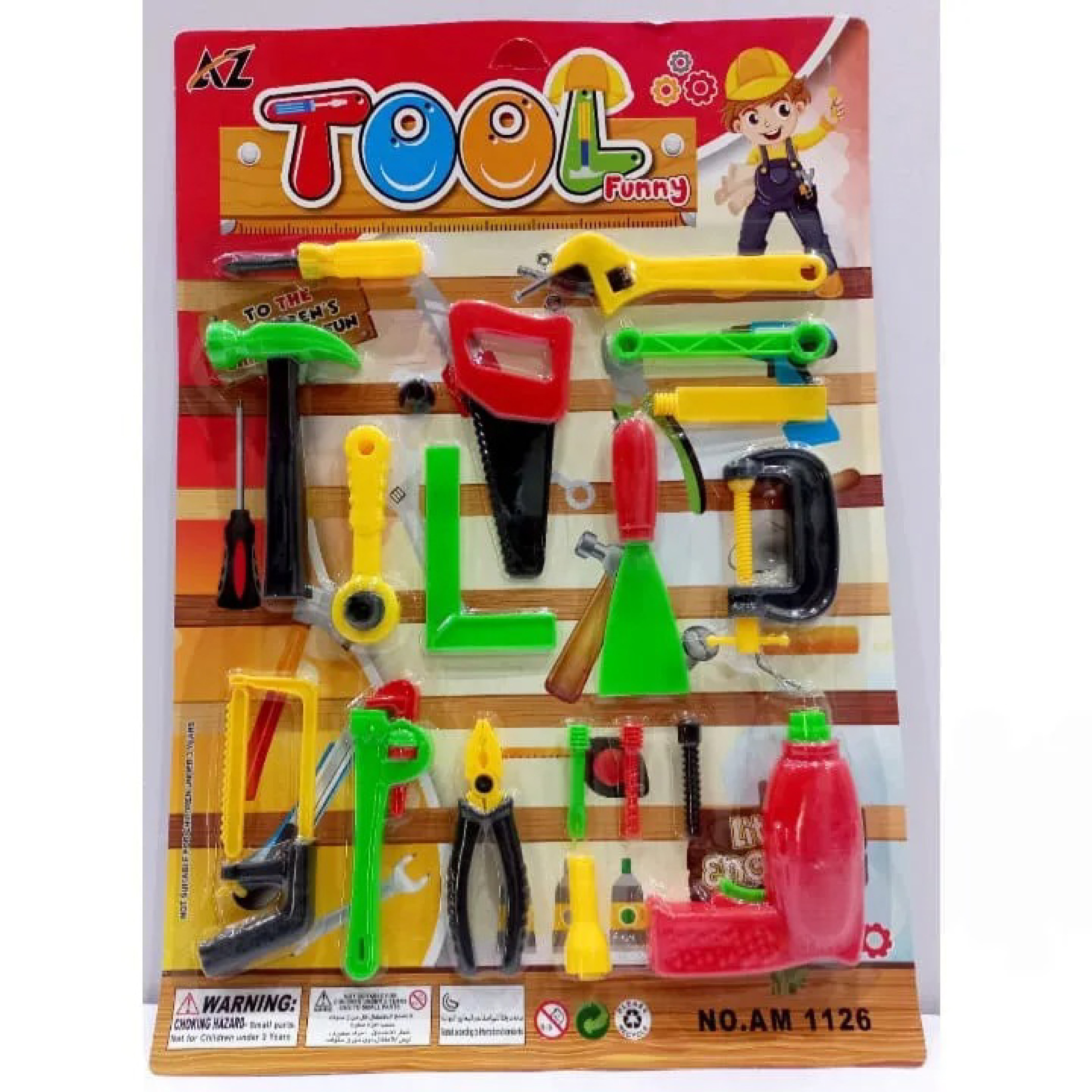 19 PCS Super Toy Tool Kit Set - Pretend Play Construction Tools for Kids