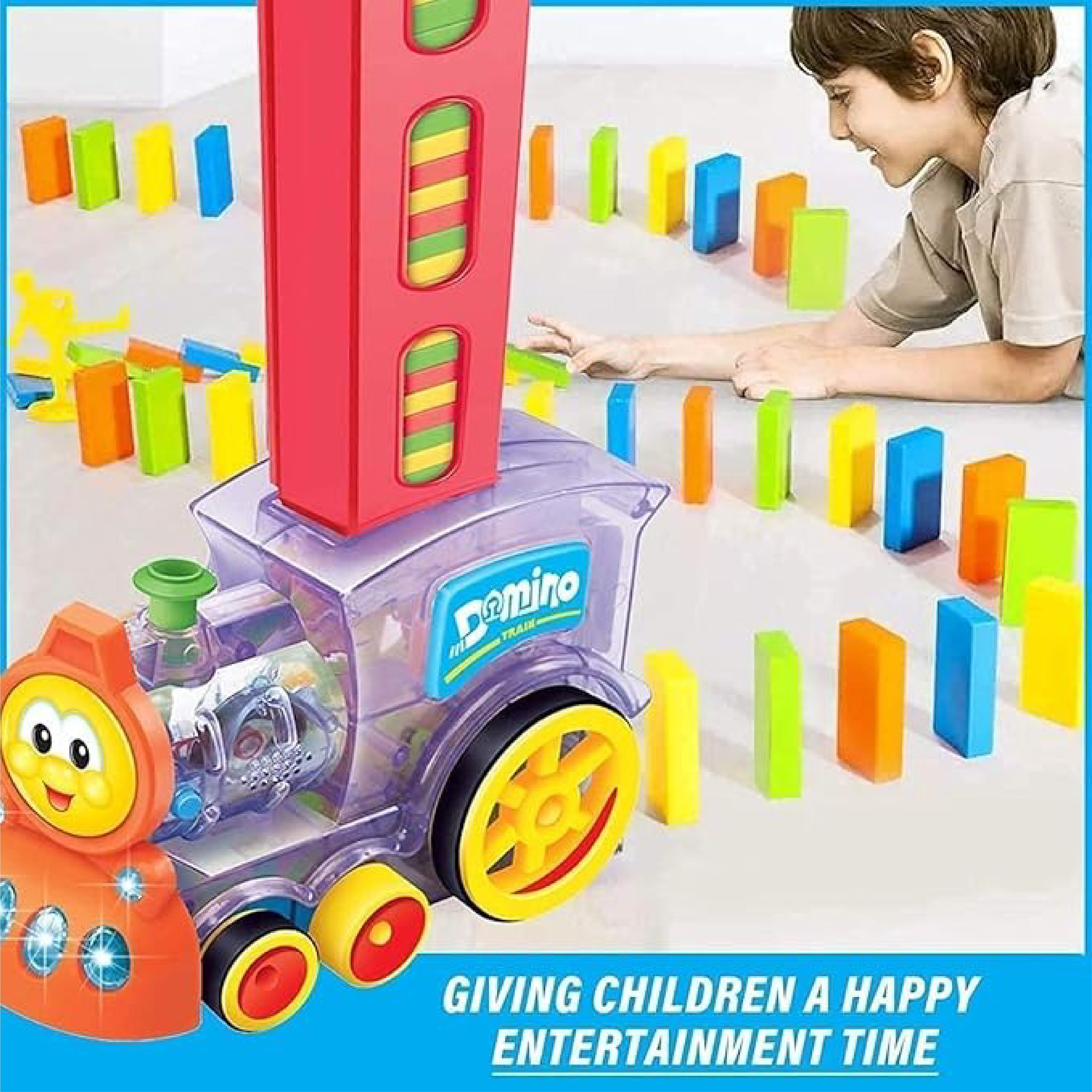 Domino Train 918 – Automatic Domino Laying Set with Sound & Light