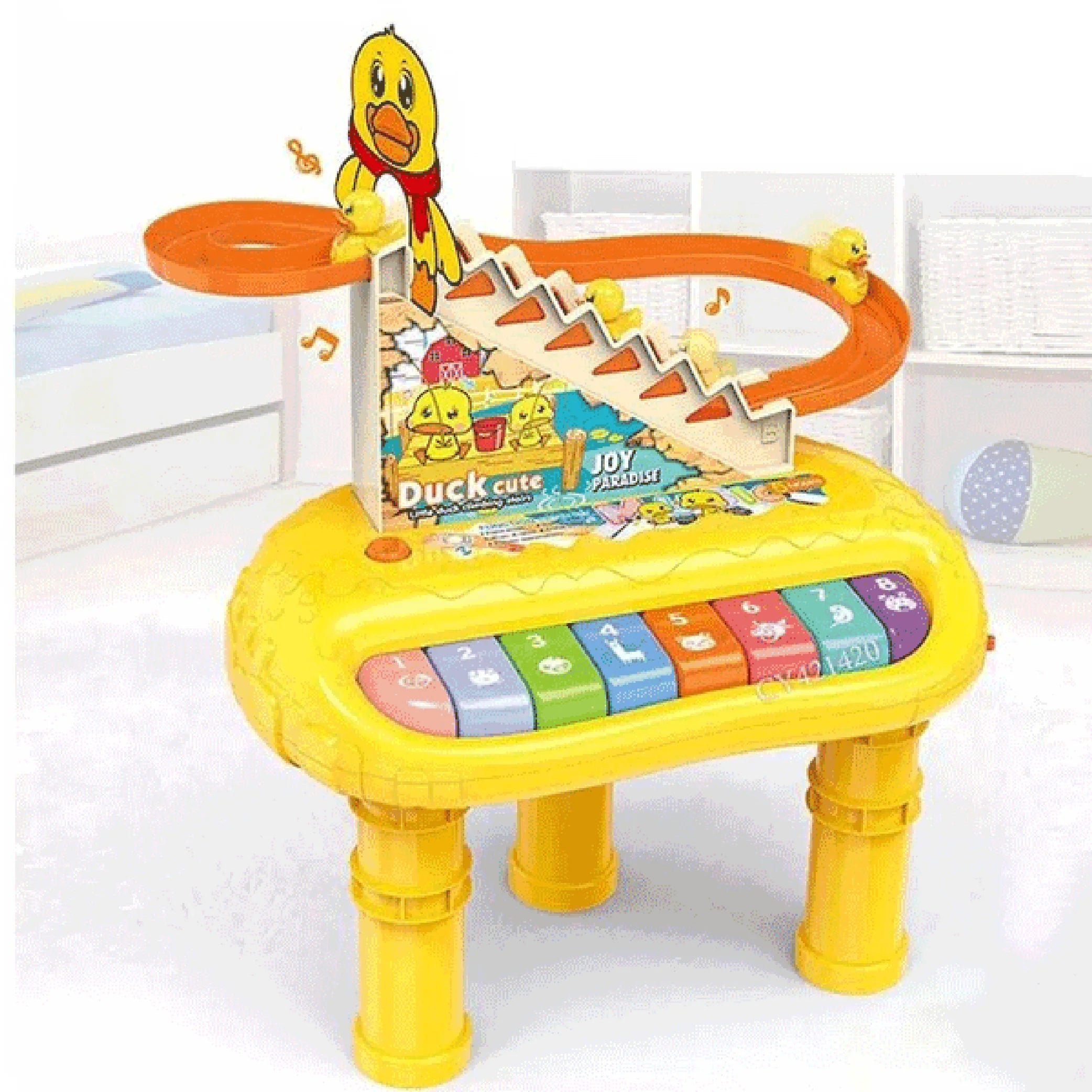 2-in-1 Musical Duck Slide & Piano Game Toy – Fun for Kids!