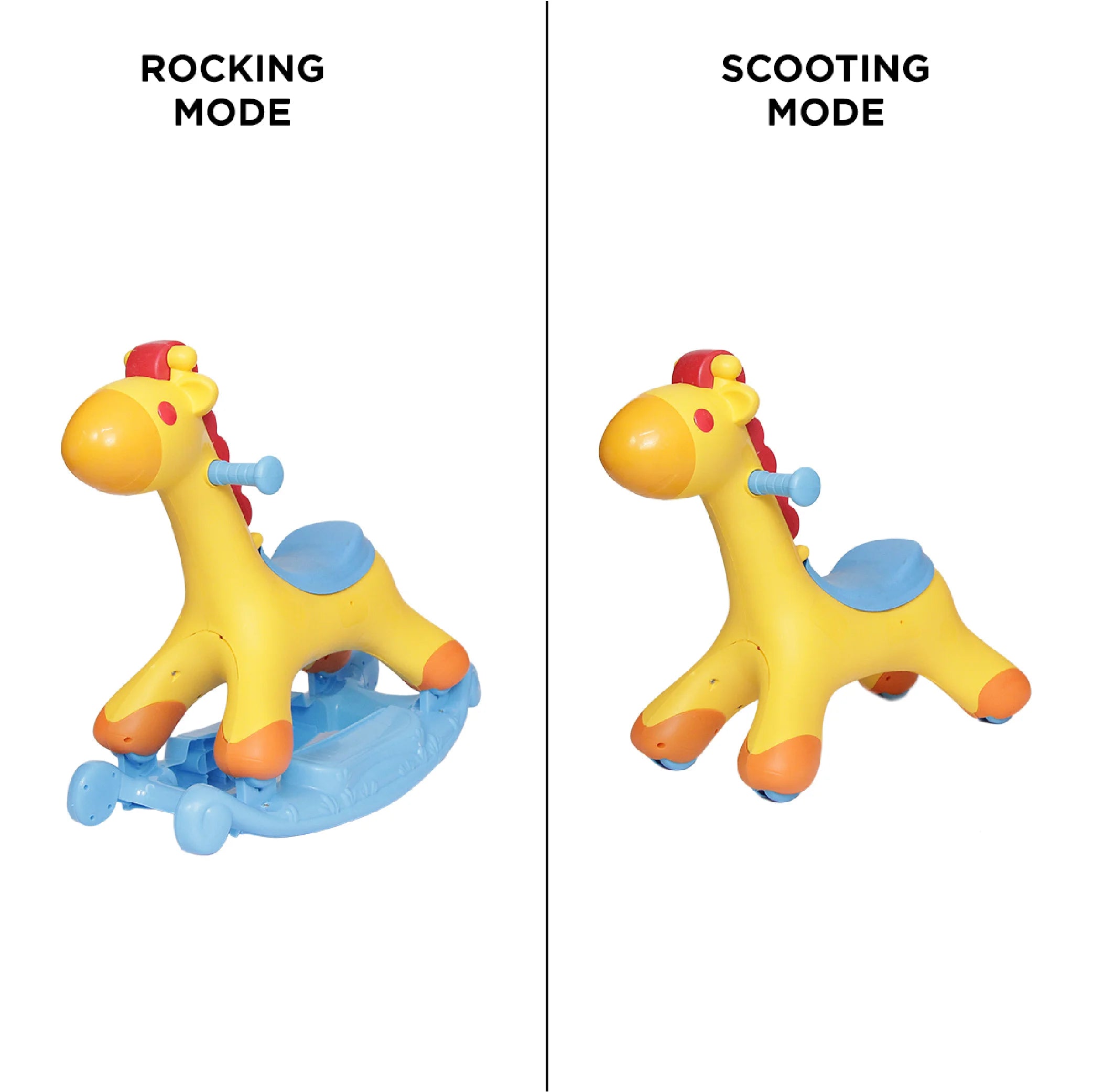 2-in-1 Rocking Ride-On Giraffe with Melody, Music & Lights