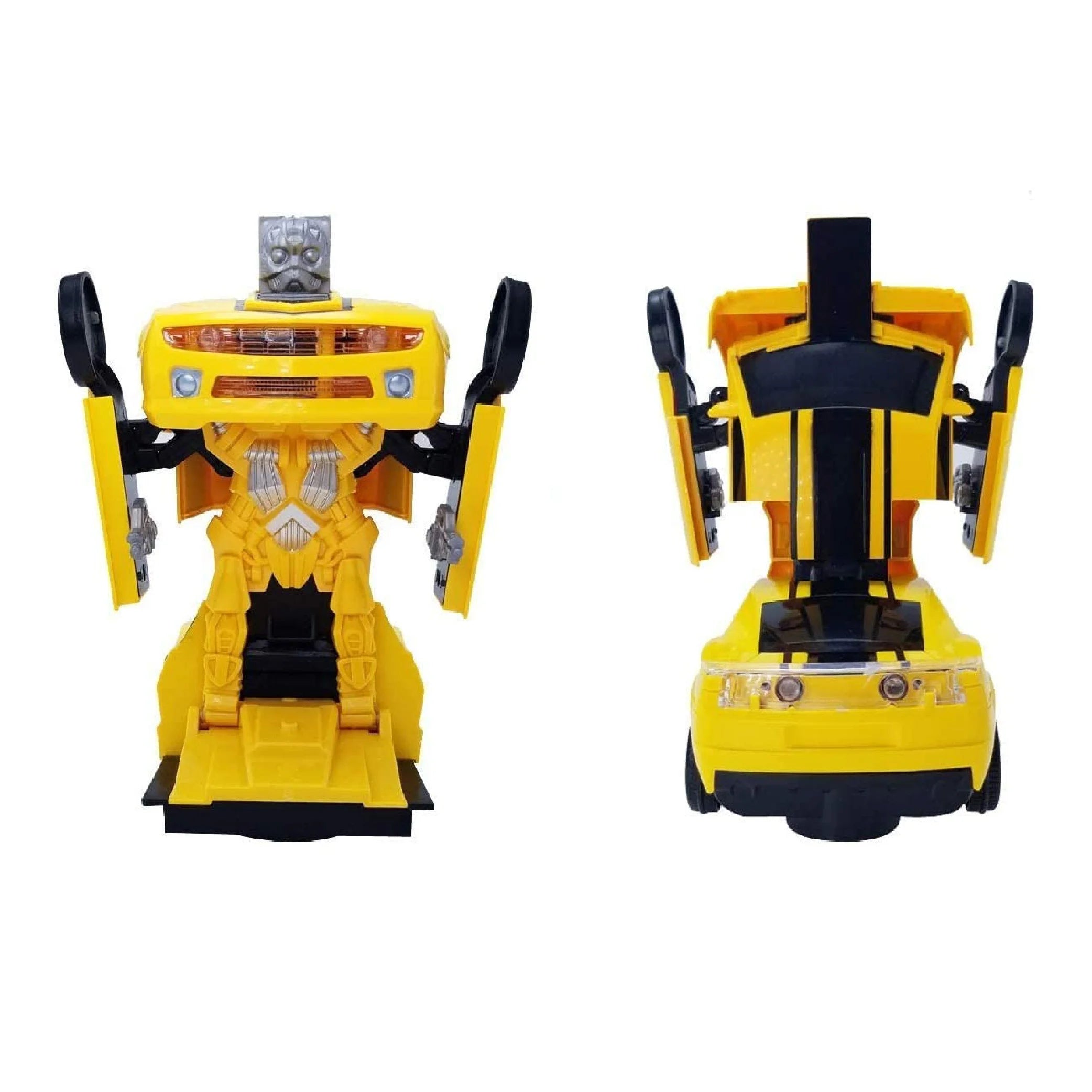 2-in-1 Transform Robot Car Toy with Sound (Yellow)