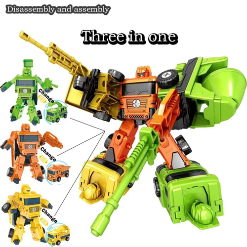 3-in-1 Transforming Construction Robot Toy for Kids