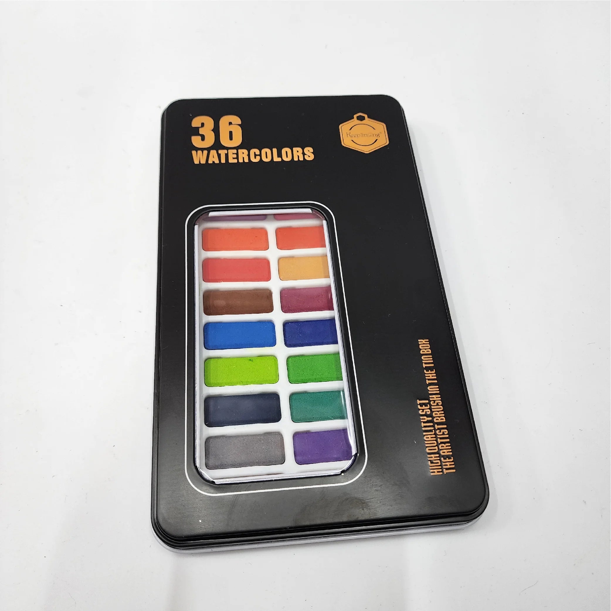 36 Water Colours with Artist Brush in Tin Box