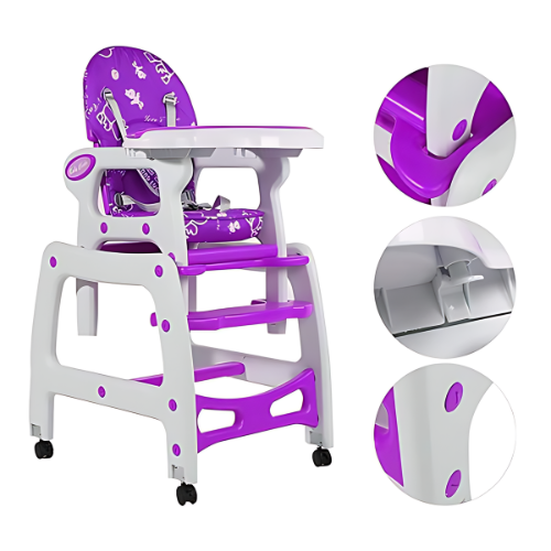 3-in-1 Convertible Kids High Chair - Rocking Horse, Writing Table & Dining Chair