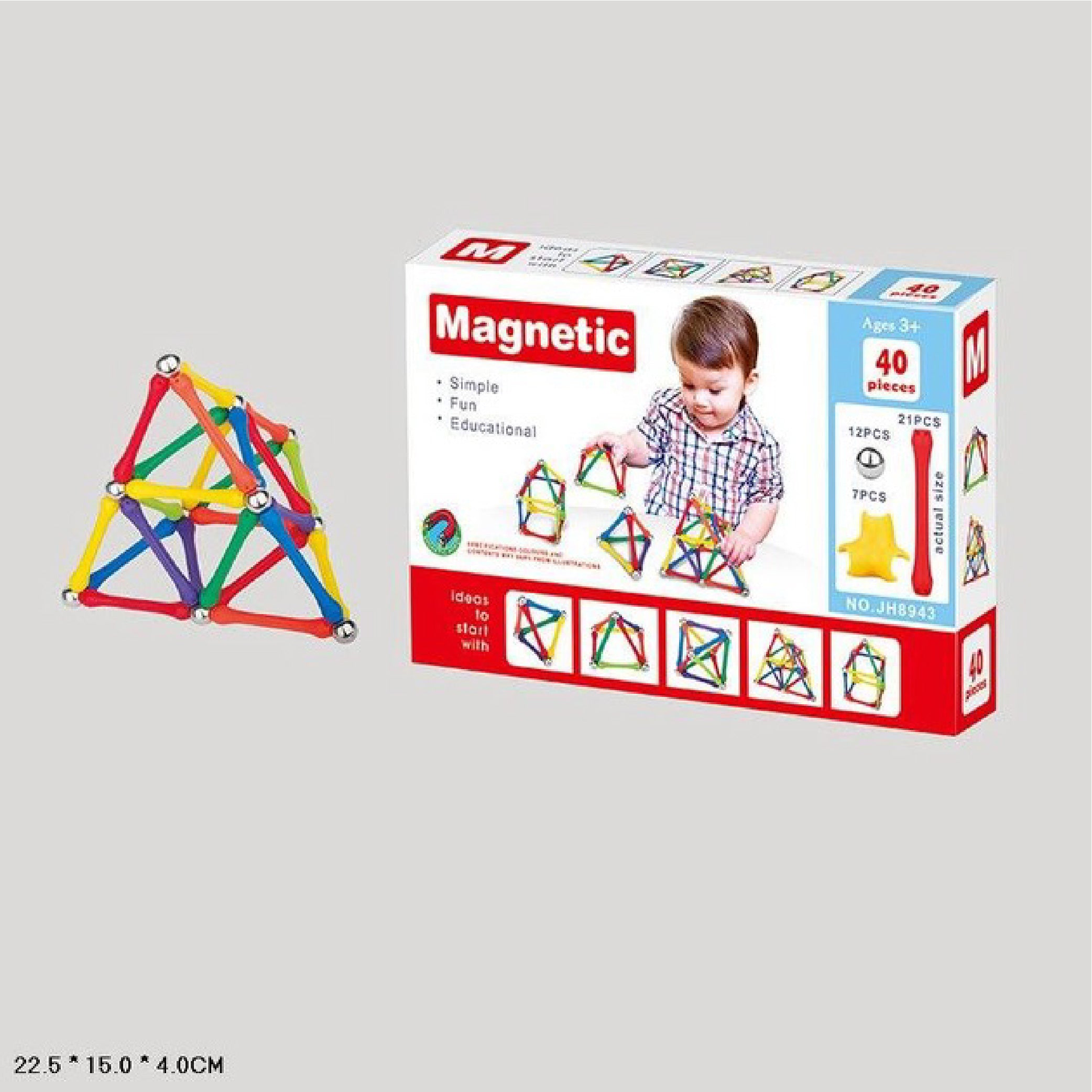 40-Piece Magnetic Building Set for Kids – Educational STEM Construction Kit