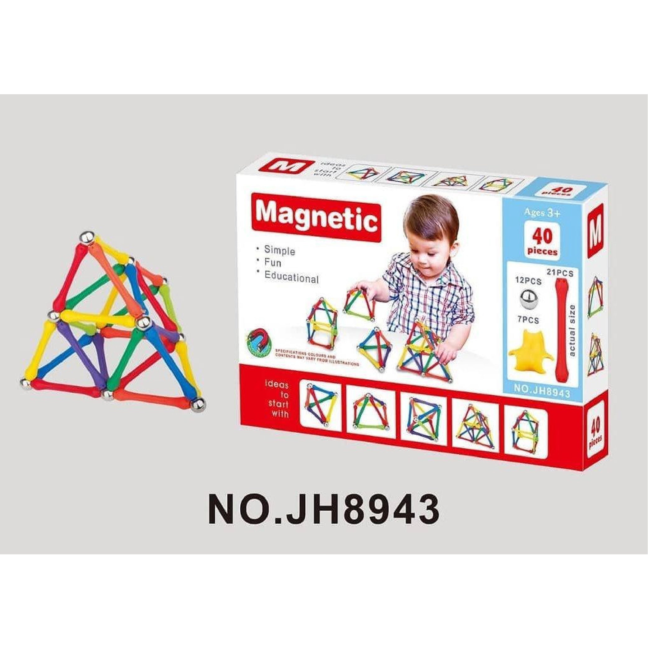 40-Piece Magnetic Building Set for Kids – Educational STEM Construction Kit