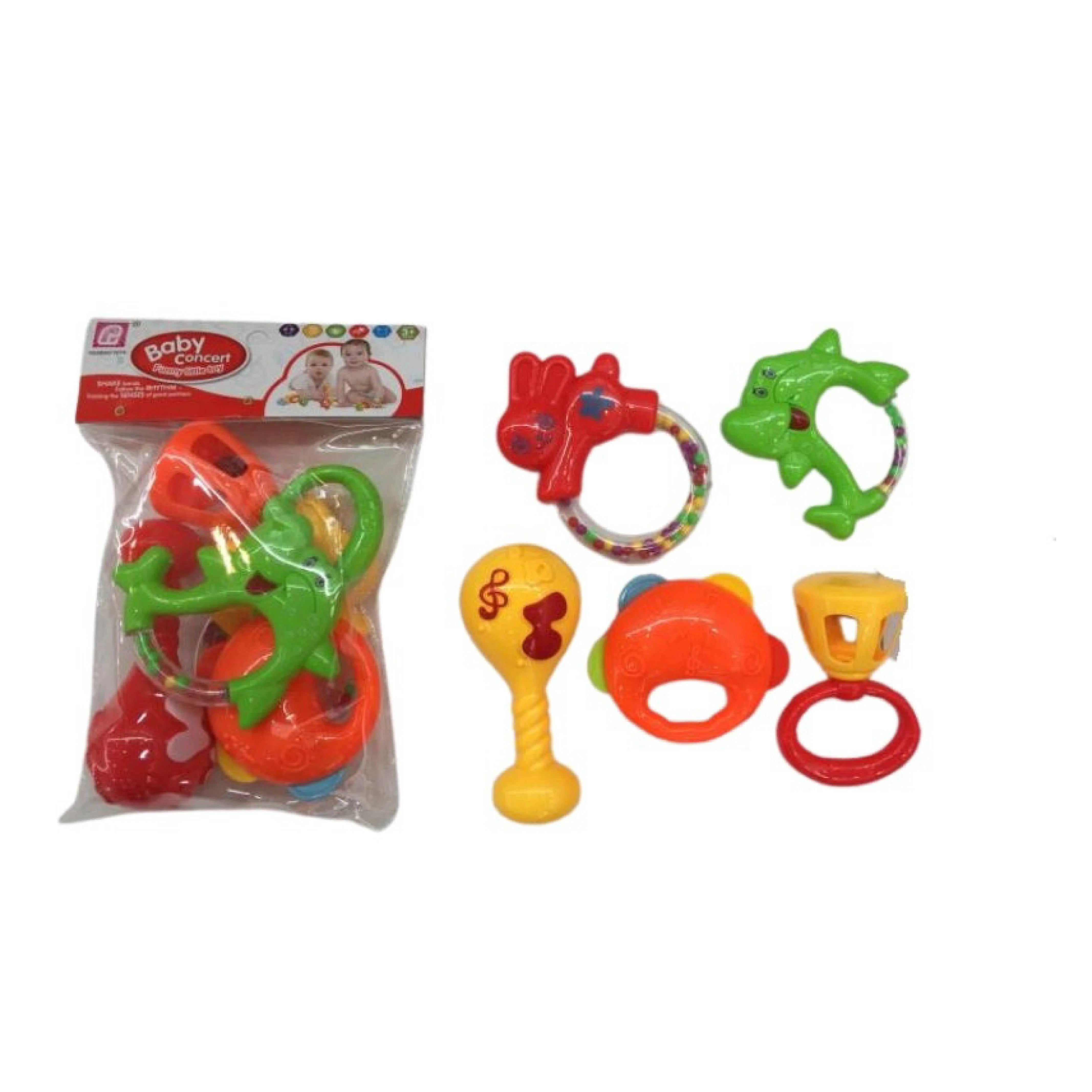 Beautiful 5-Piece Multi-Color Toy Rattle Set for Kids