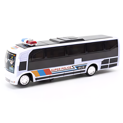 Lights & Sounds Bus - 5D POLICE BUS - Bump & Go Fun for Kids