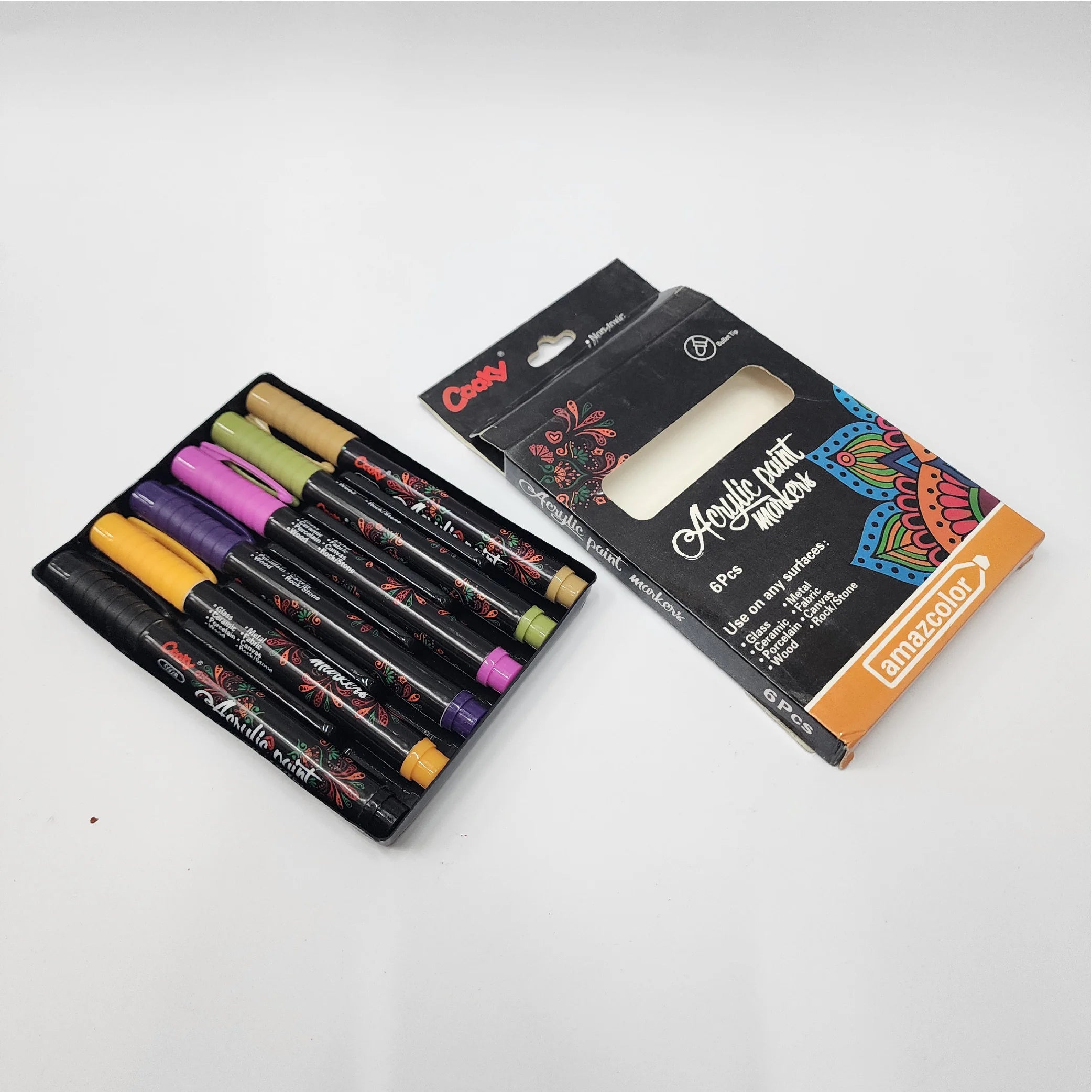 6-Piece Acrylic Paint Marker Set
