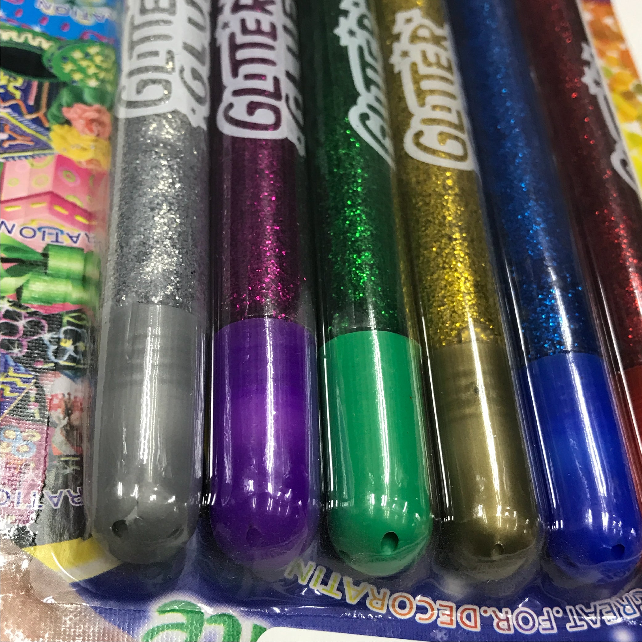 Set of 6 Non-Toxic Glitter Glue Pens for Crafting