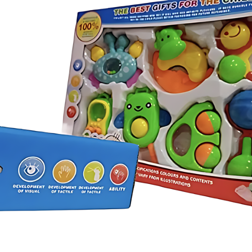 Sensory Rattle Set - Teething Toys for Baby's Development