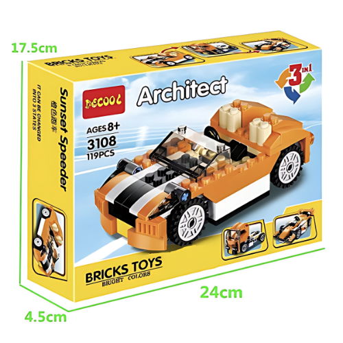 Decool Architect Creator 3 In 1 Car Brick Blocks Set Toy (119 pcs)