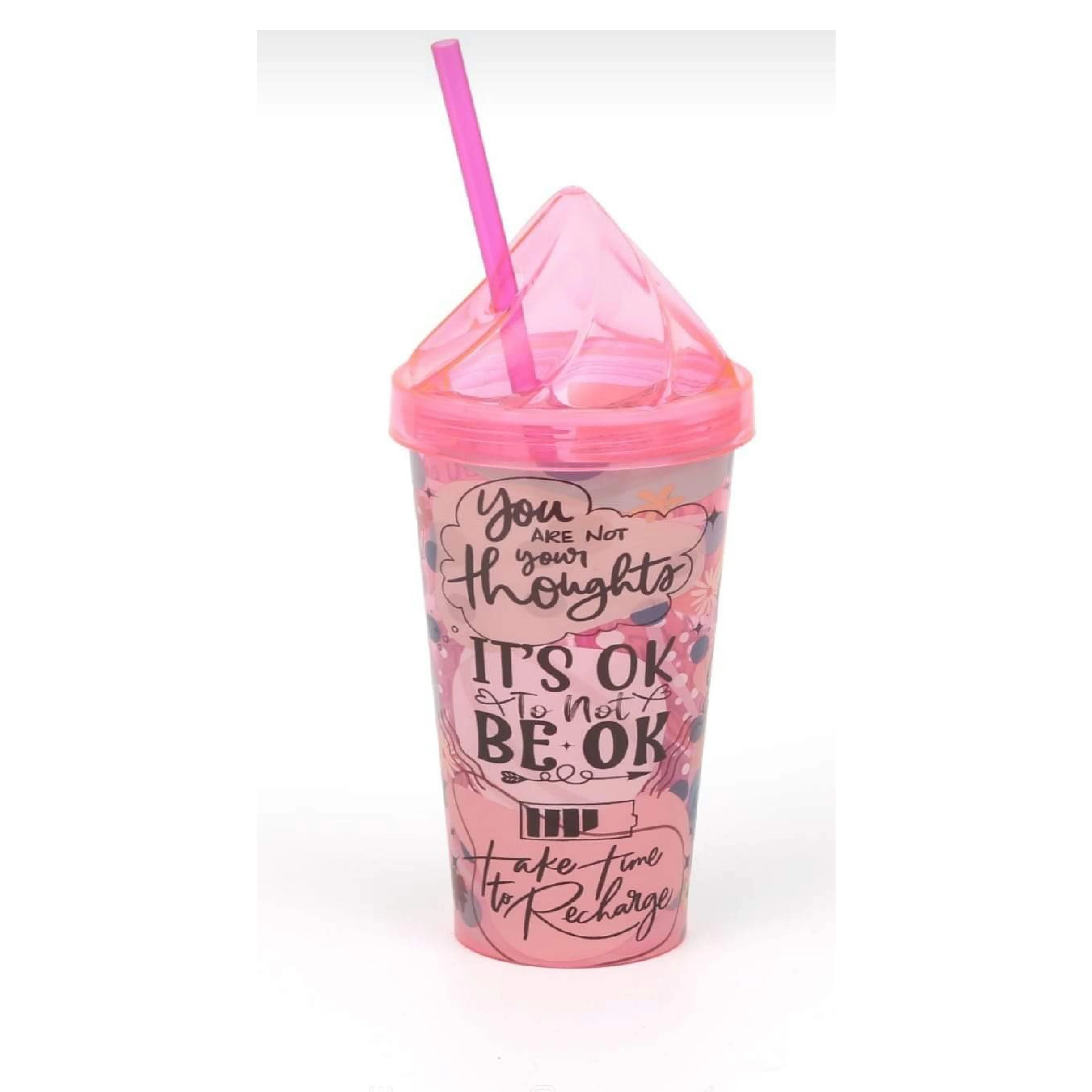 Acrylic Frosty Mason Jar with Straw & Freezing Gel