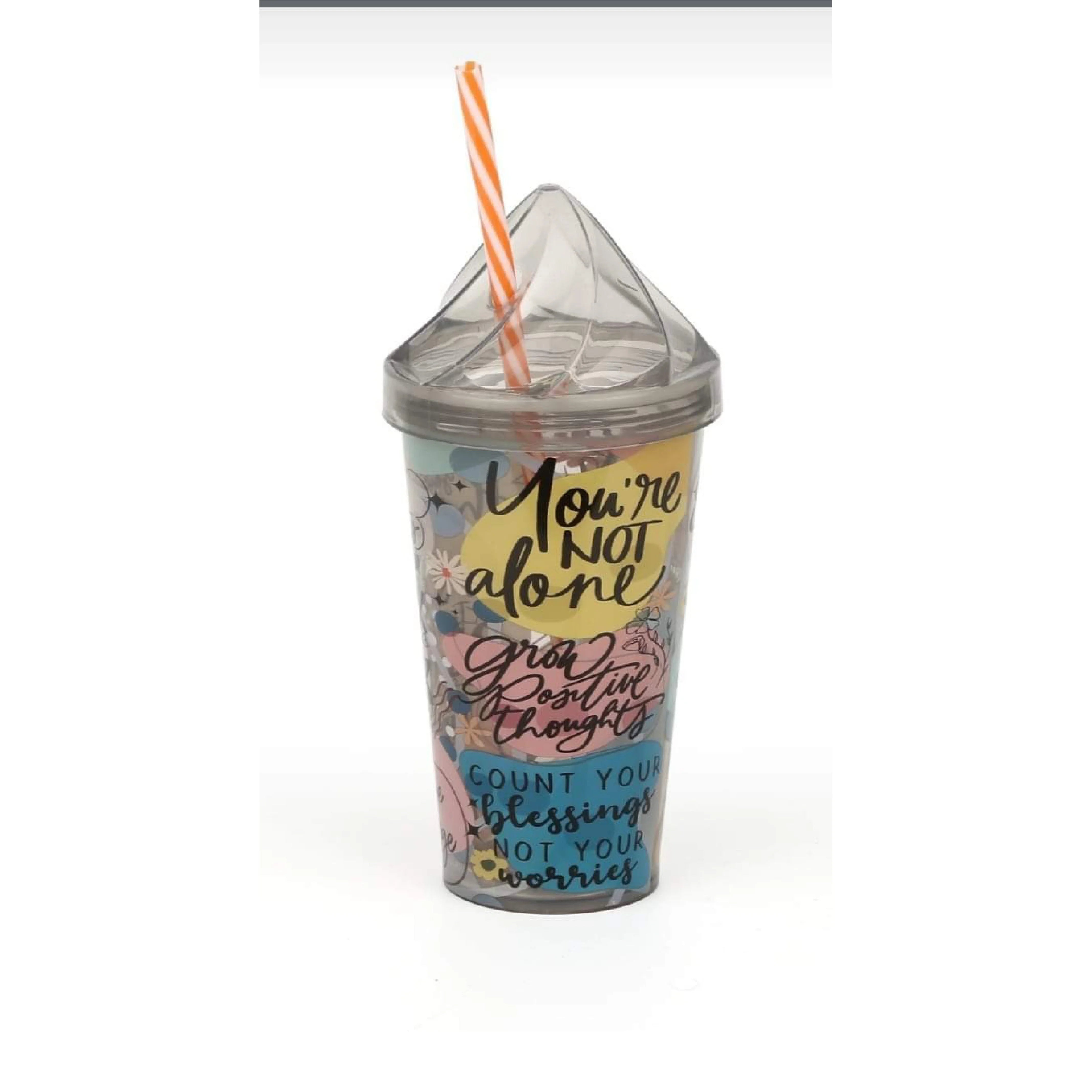 Acrylic Frosty Mason Jar with Straw & Freezing Gel