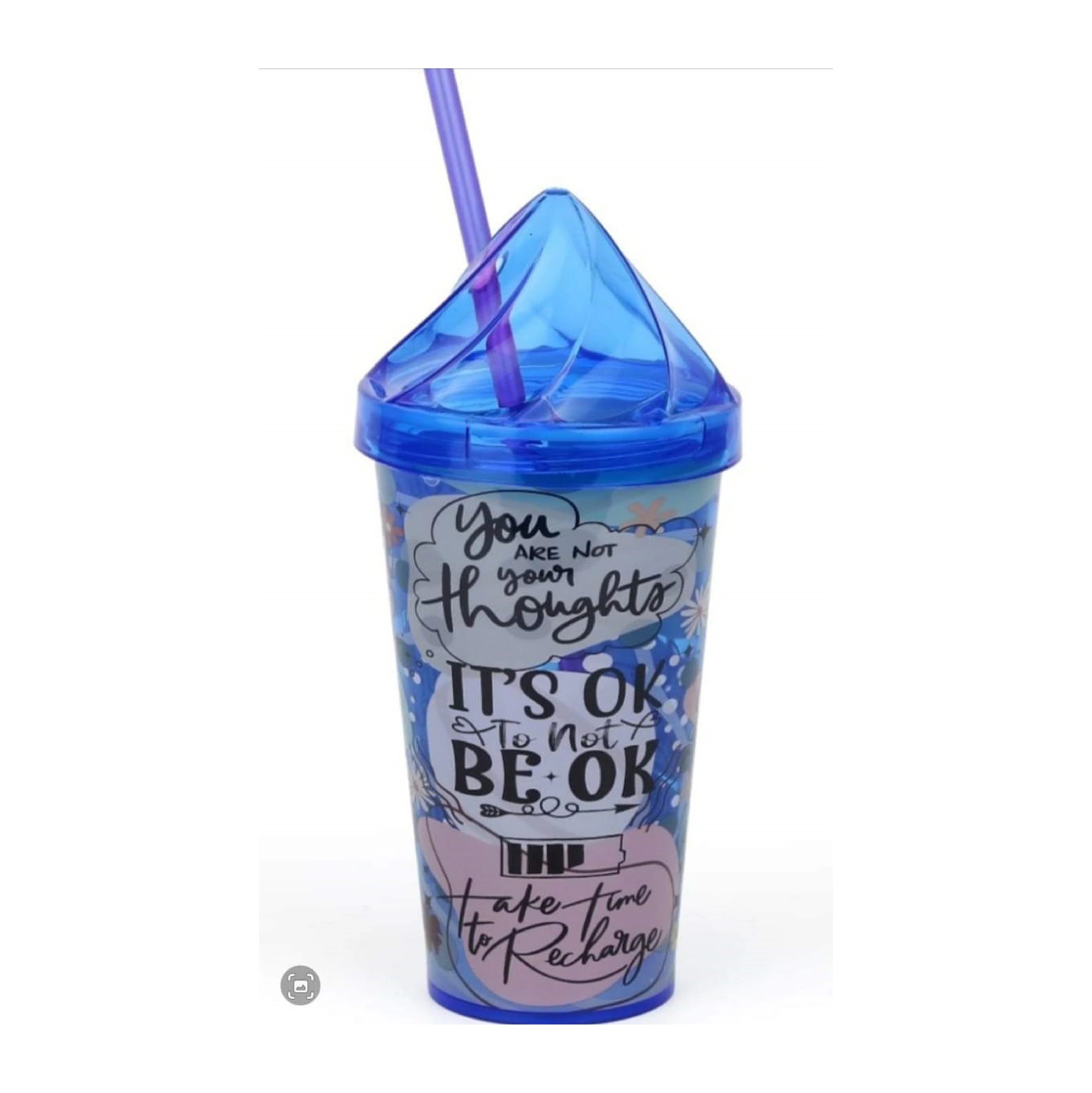 Acrylic Frosty Mason Jar with Straw & Freezing Gel