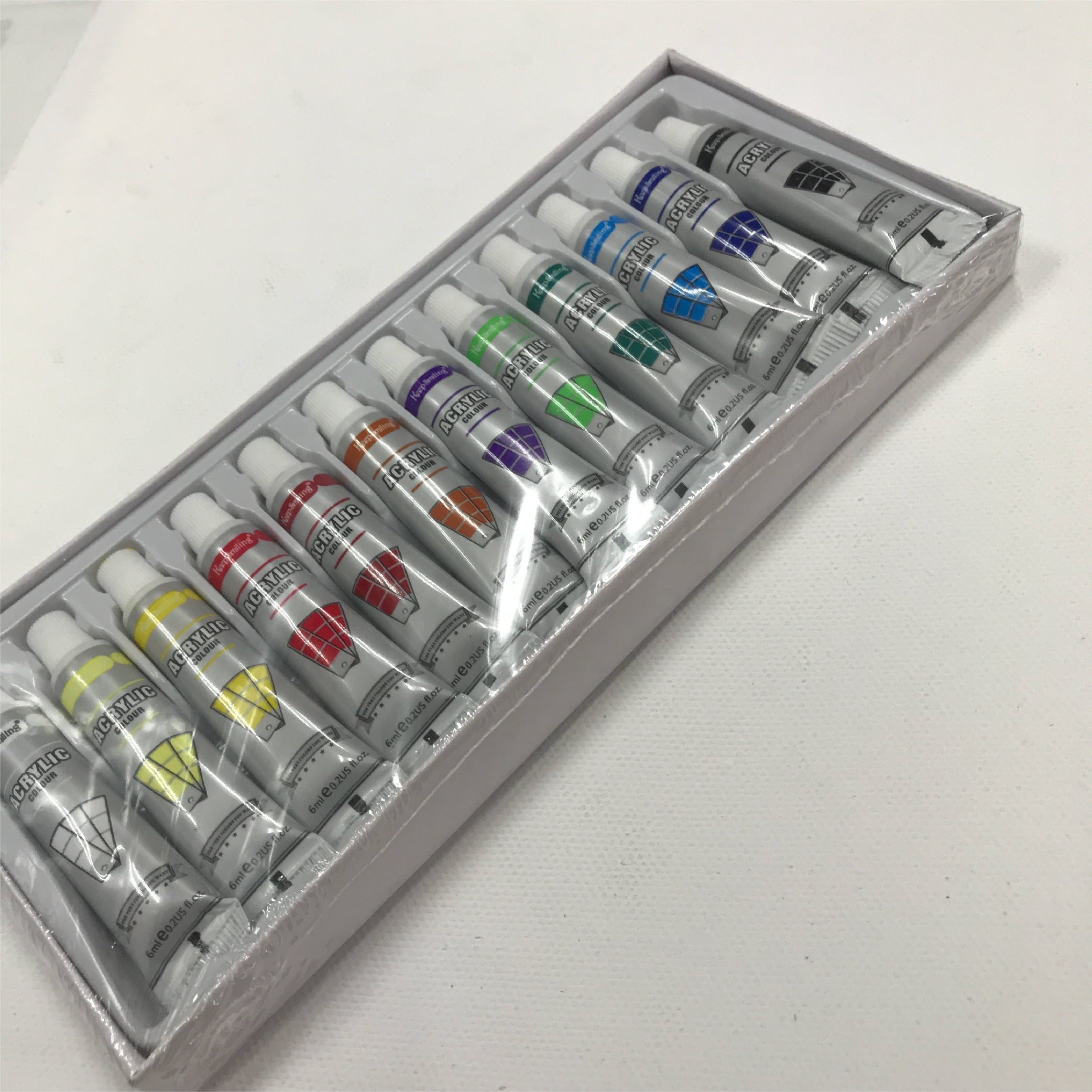 Acrylic Paint Set – 12 Vibrant Colors, 6ml Tubes