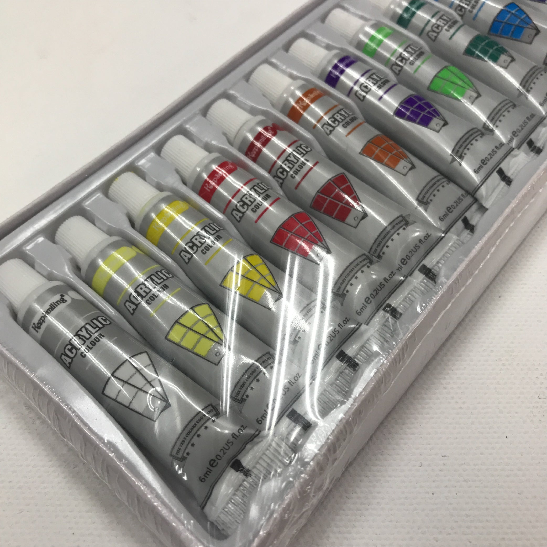 Acrylic Paint Set – 12 Vibrant Colors, 6ml Tubes
