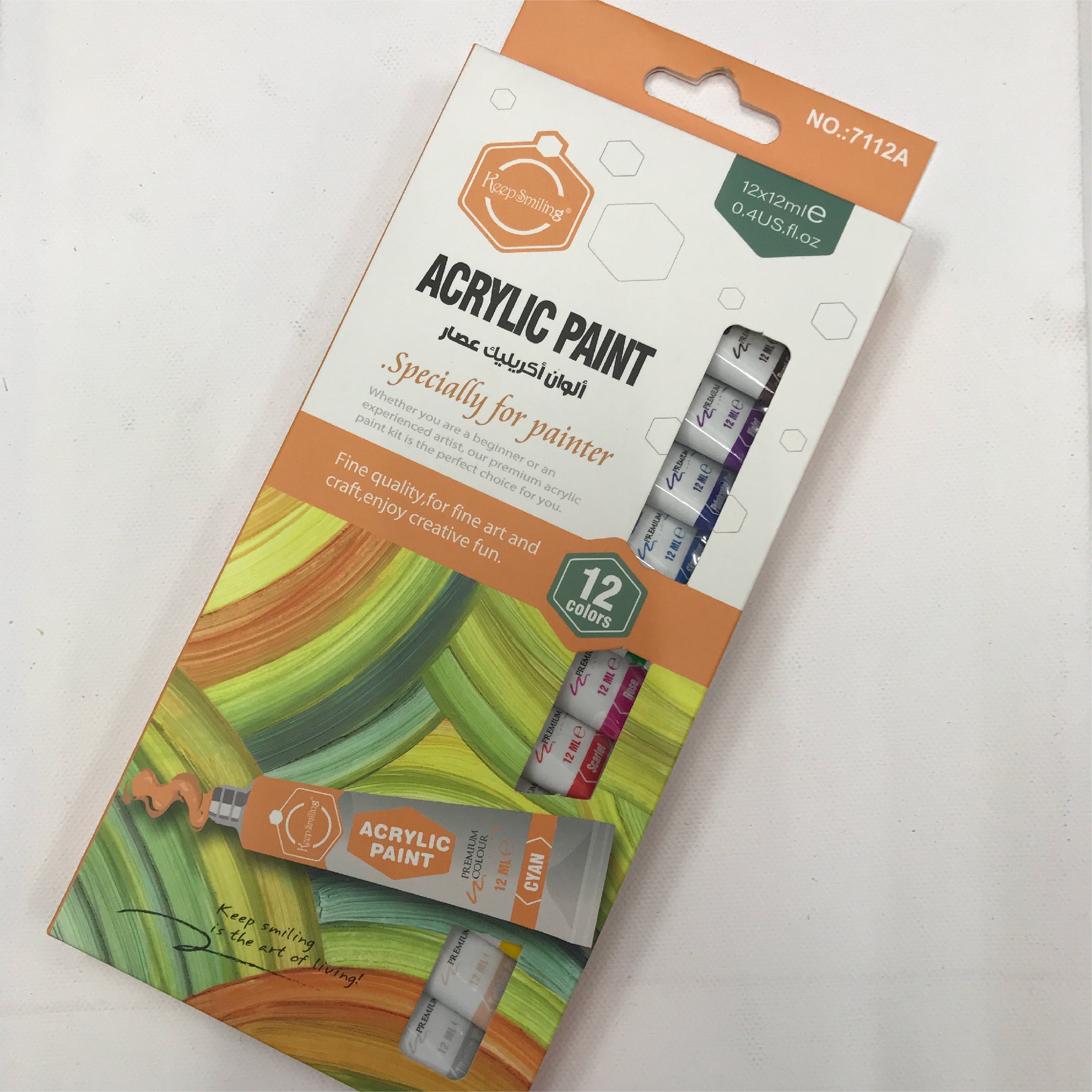 Acrylic Paint Set – 12 Vibrant Colors, 6ml Tubes