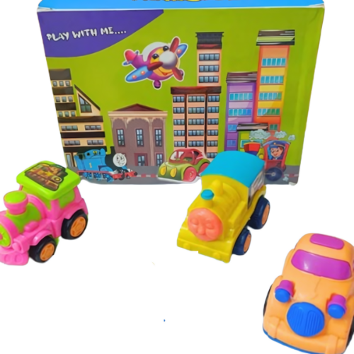 Adorable 4-Piece Cartoon Car Set