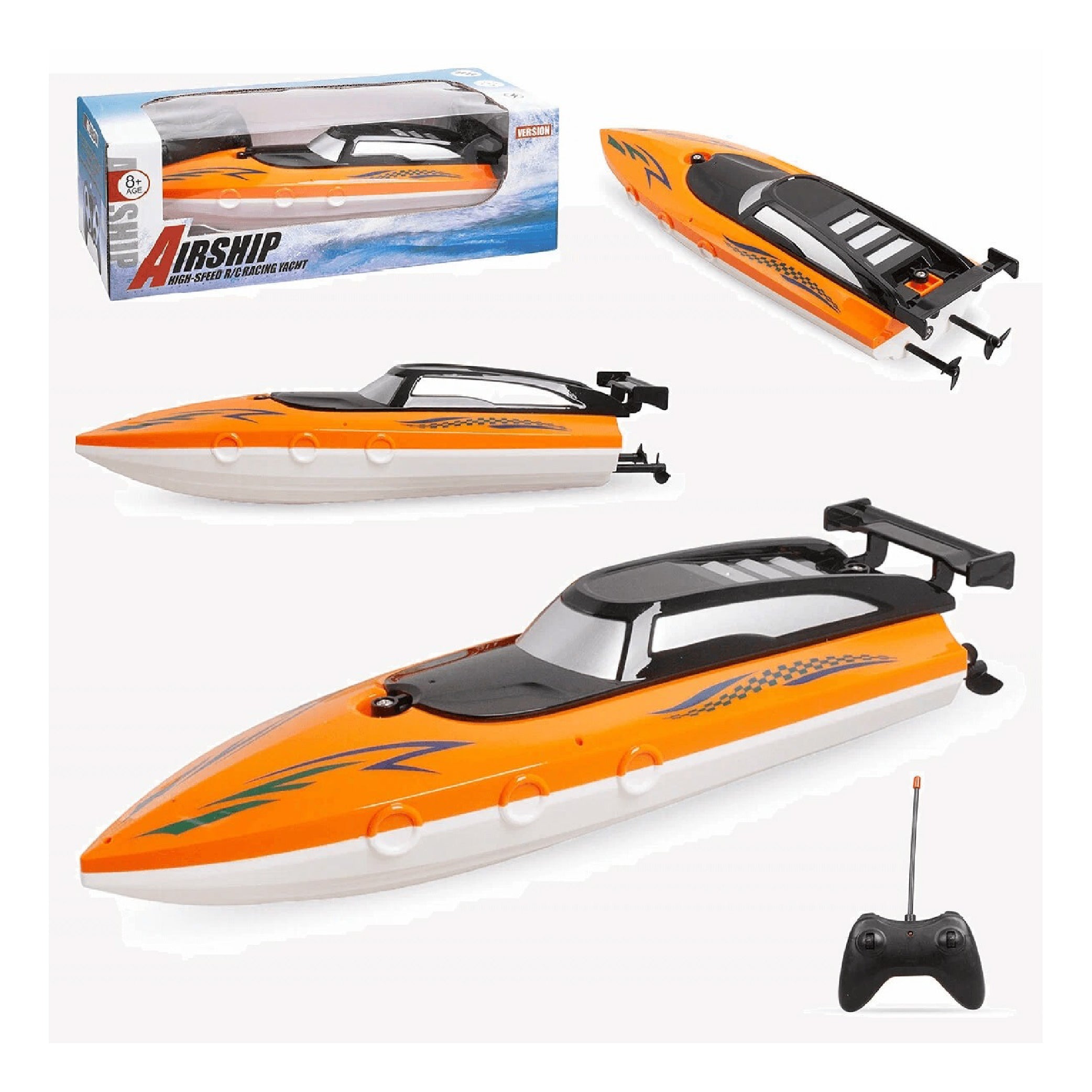 Airship High-Speed Remote Control Racing Yacht – 360° Rotating RC Boat for Kids