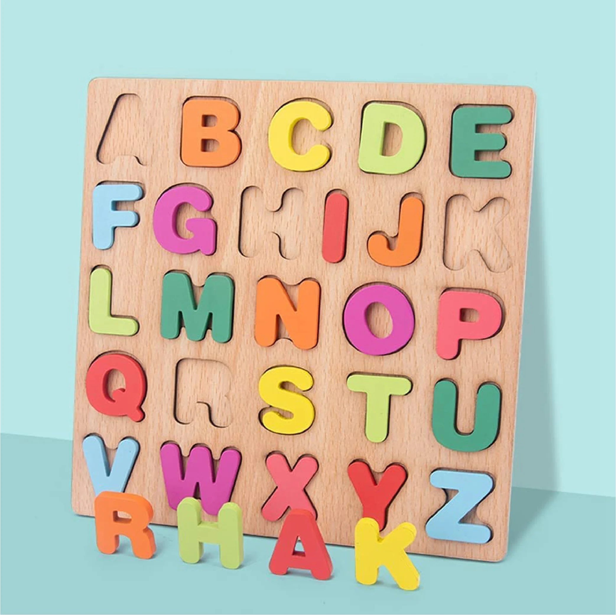 Wooden Alphabet Puzzle Board - Fun Educational Toy