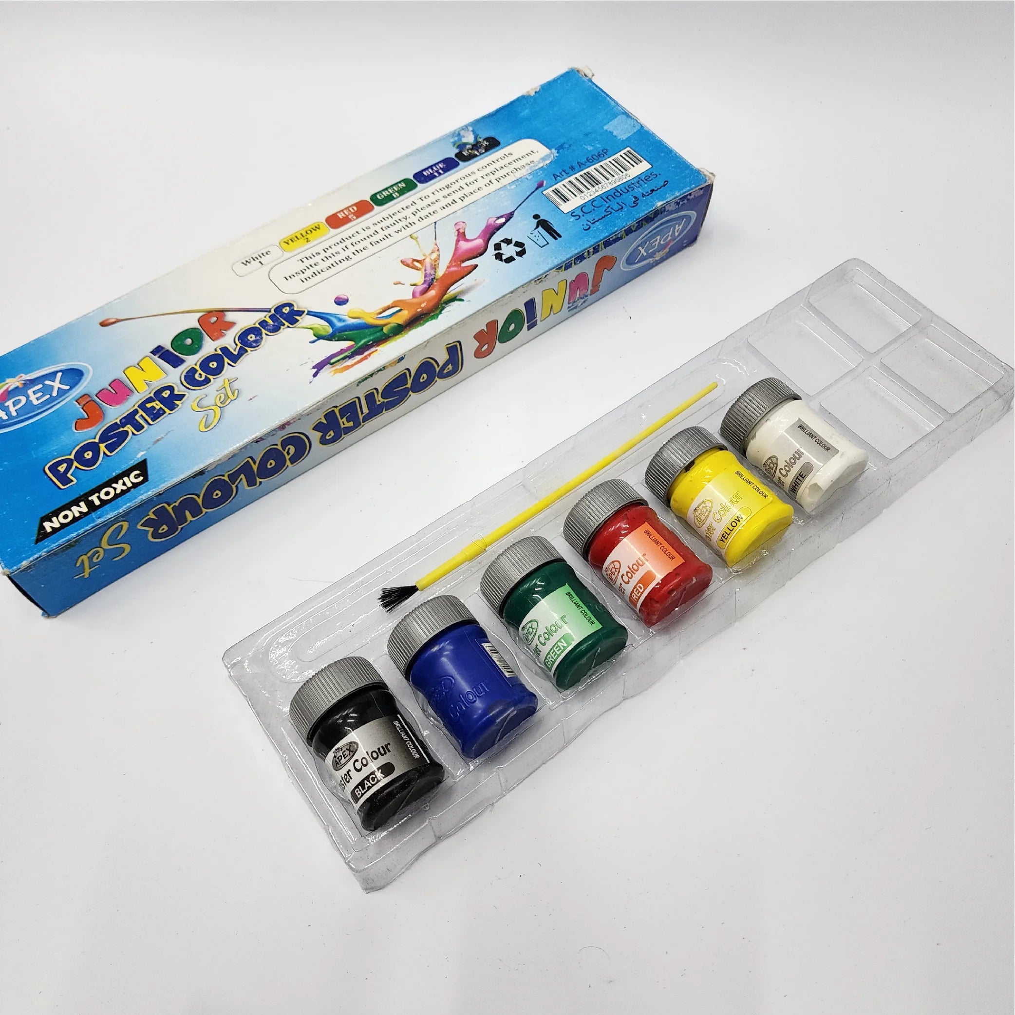 Apex Junior Poster Colour Set (6 Colours + 1 Brush