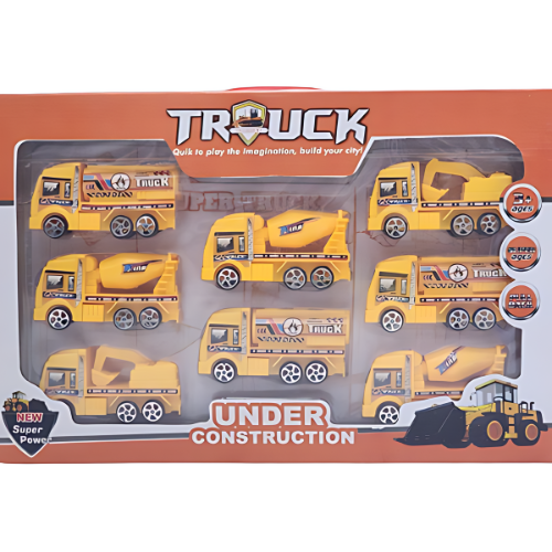 Pack of 8 Construction Toy Trucks for Kids – High-Quality DieCast Vehicles