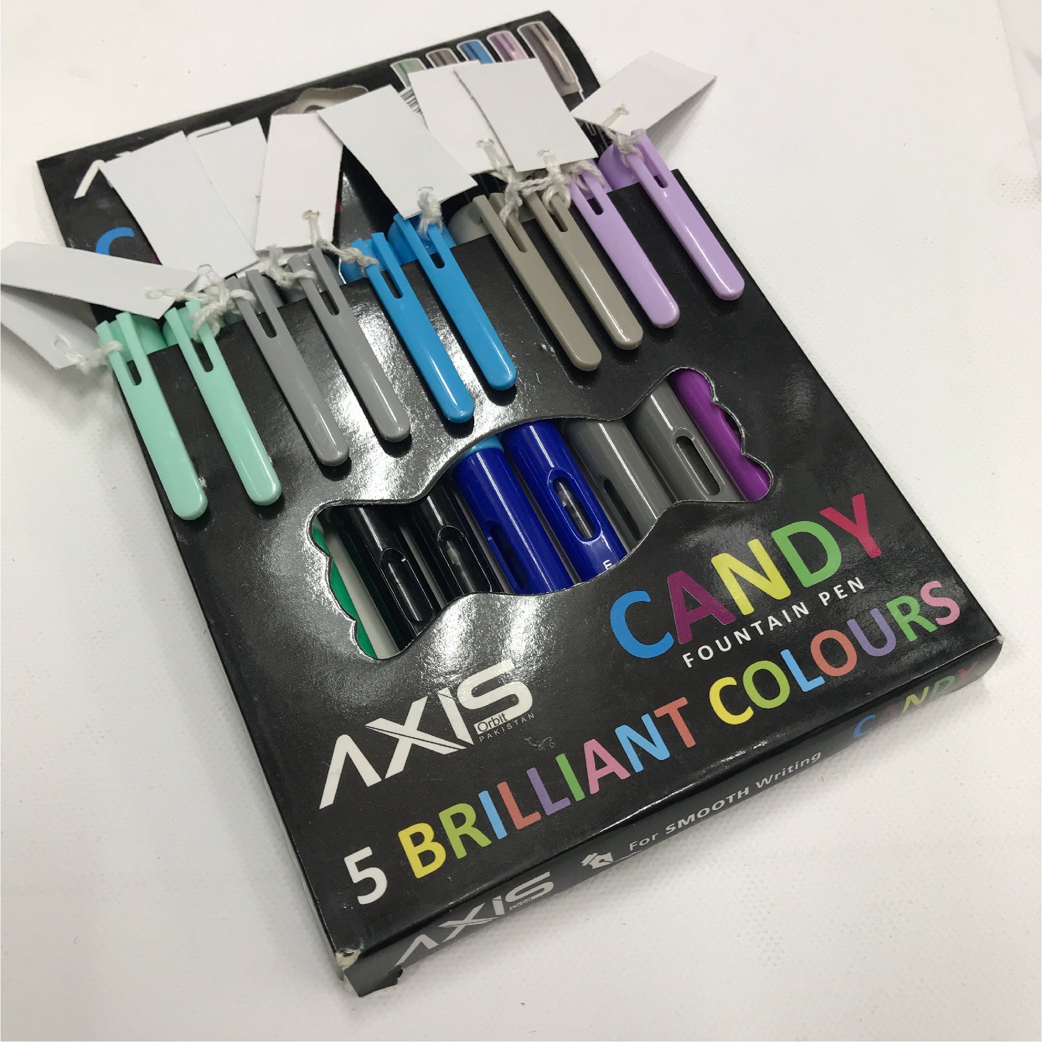 Axis Candy Fountain Pen Set - 5 Brilliant Colors for Smooth Writing