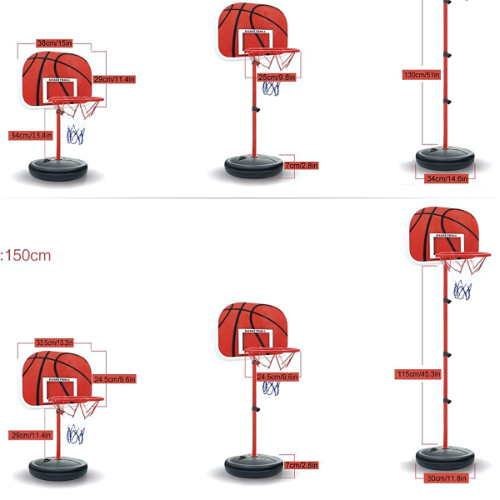 Mini Adjustable Portable Basketball Hoop for Kids