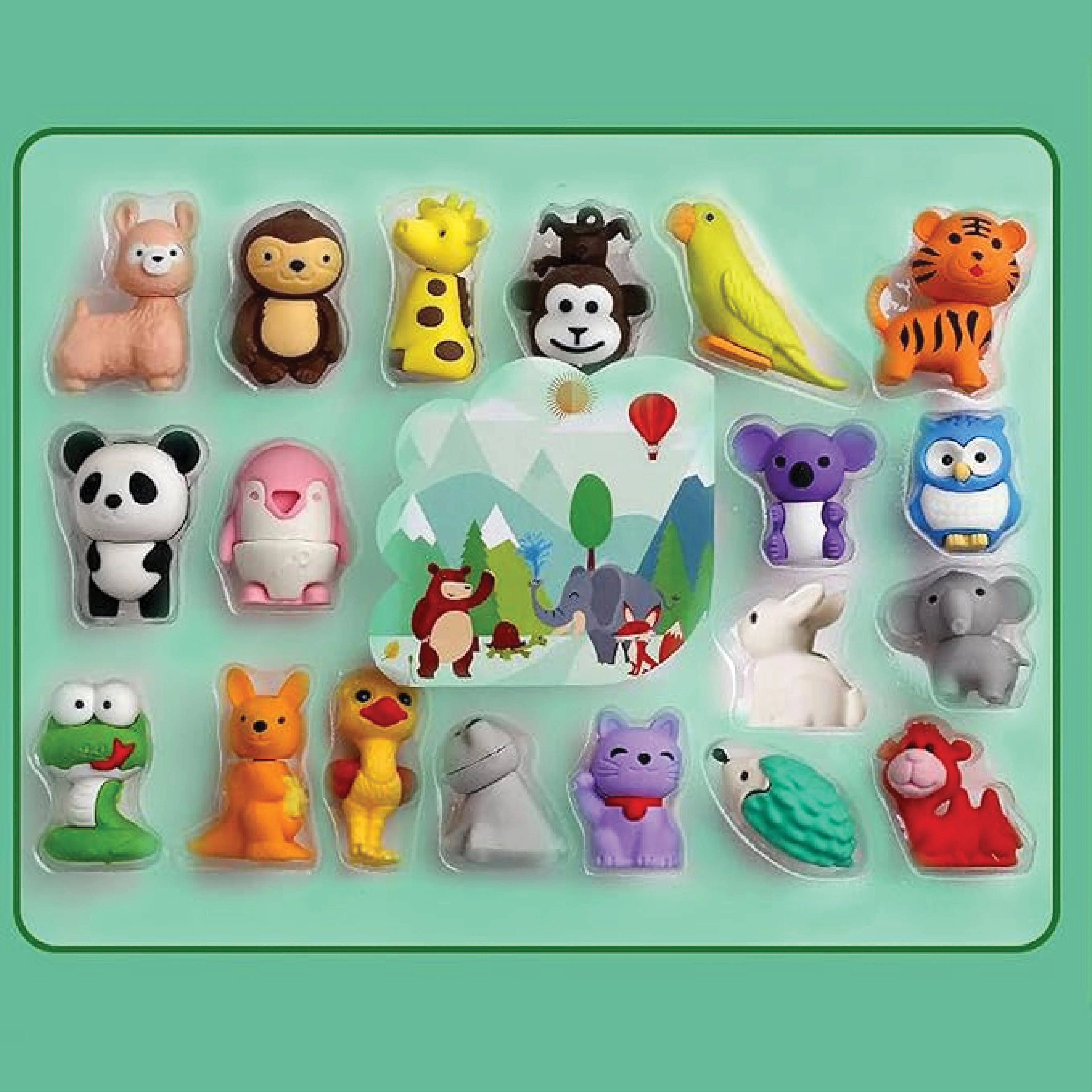 BYTERT 3D Animal Pencil Erasers - 19 Pcs Sea Animal Set