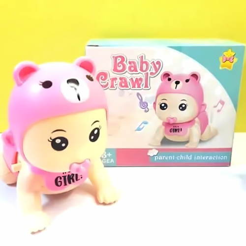 Baby Crawling Toy with Voice, Lighting & Music – Battery Operated for Kids