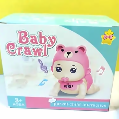 Baby Crawling Toy with Voice, Lighting & Music – Battery Operated for Kids