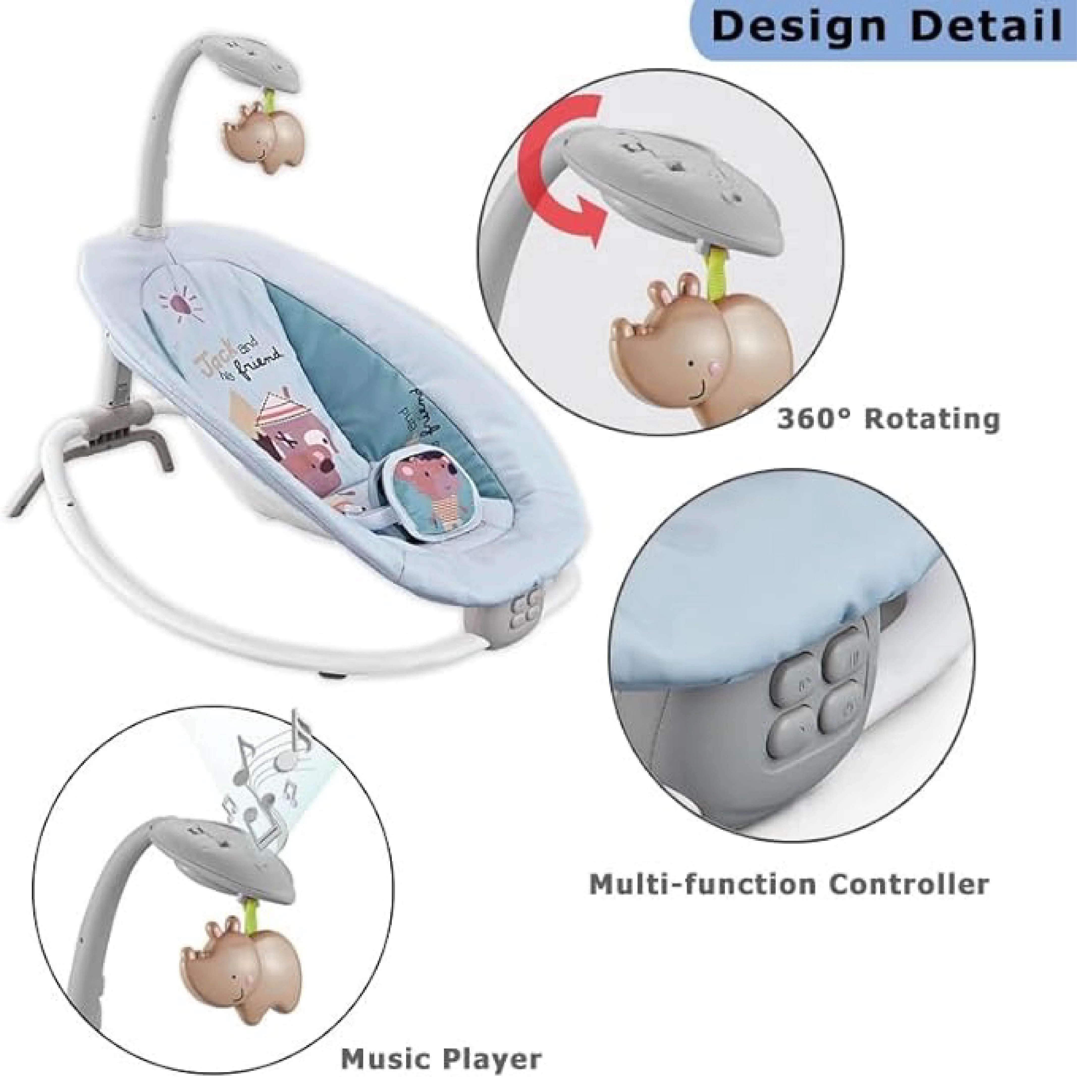 Baby Rocker & Bouncer with Music – Adjustable Recline, Toy Bar, and Soothing Vibrations