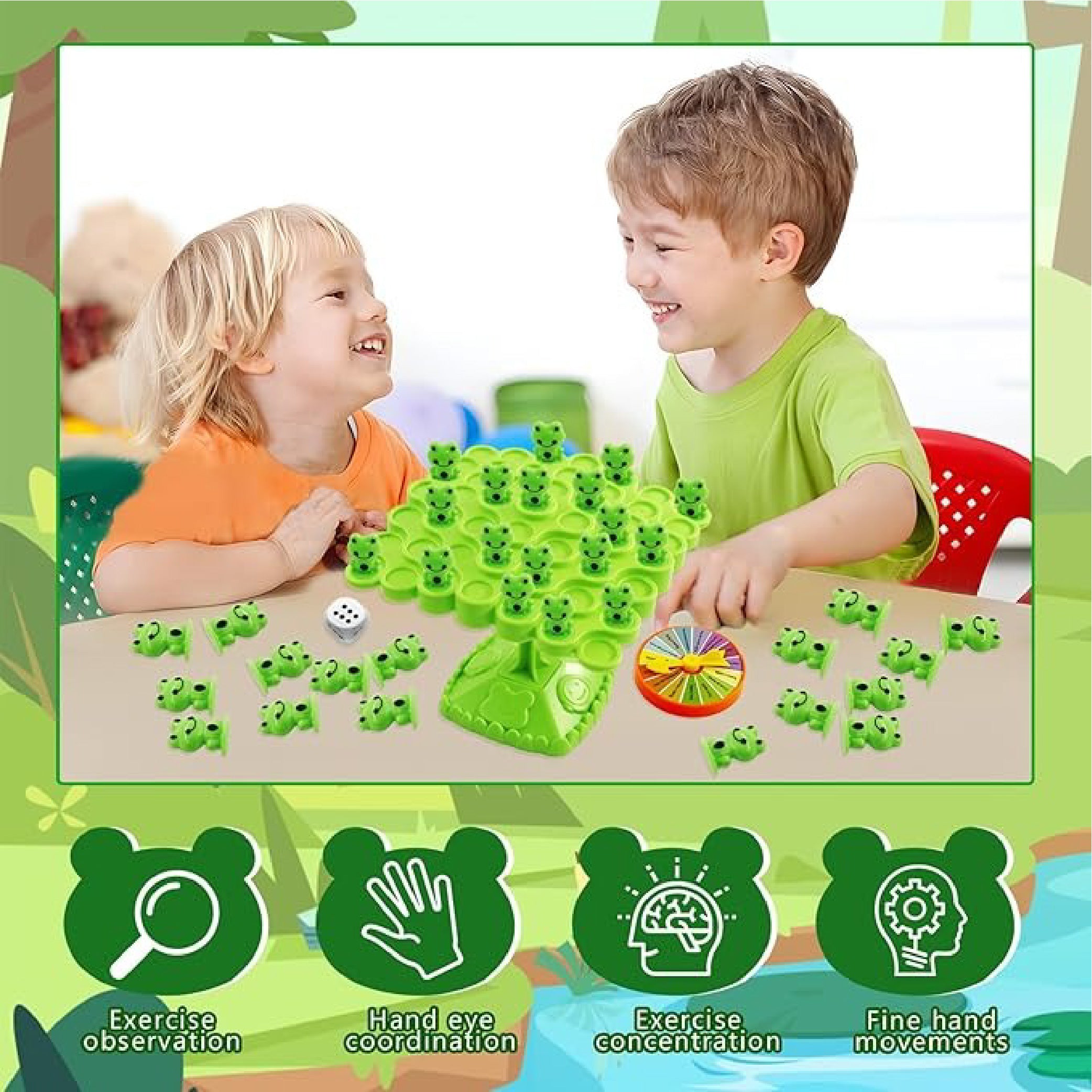 Frog Balance Tree Game – Fun Stacking and Balancing Toy for Kids