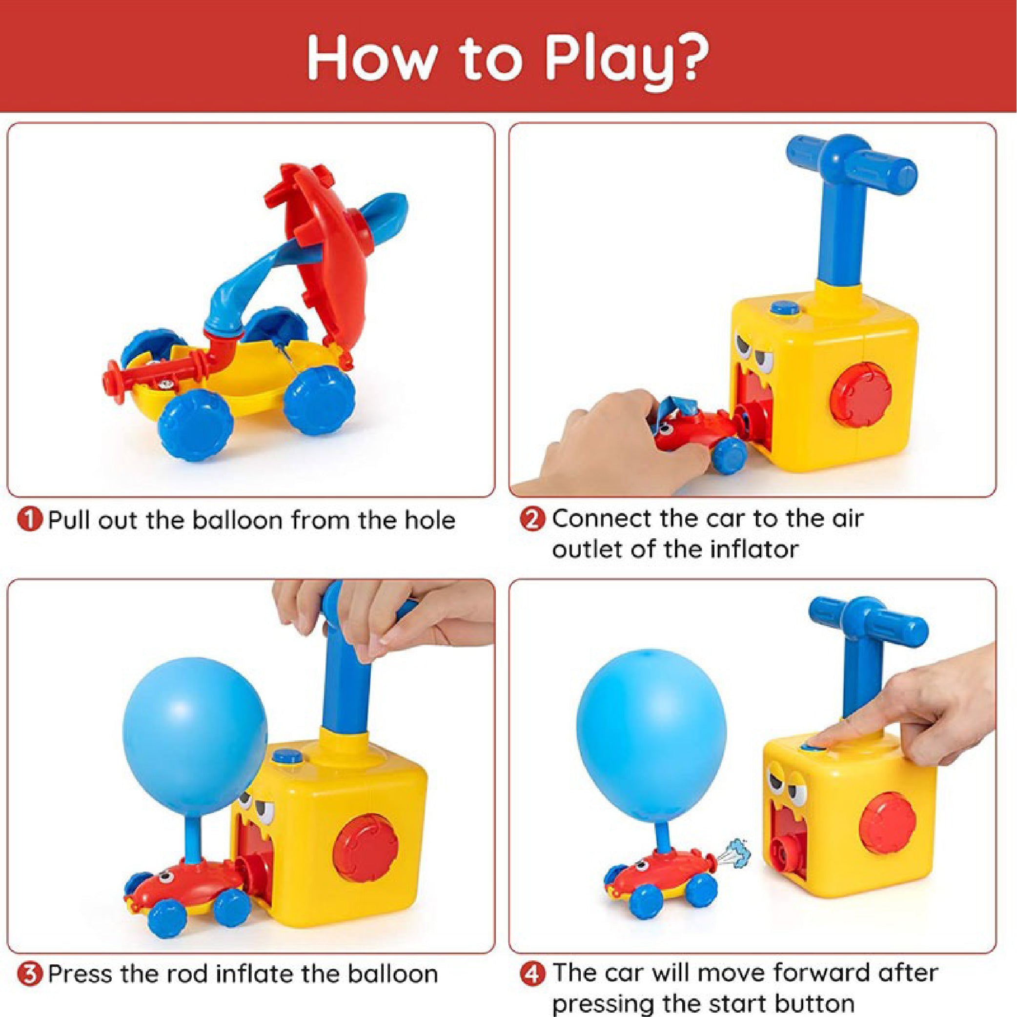 Balloon-Powered Car Launcher Toy – Fun and Educational STEM Toy for Kids