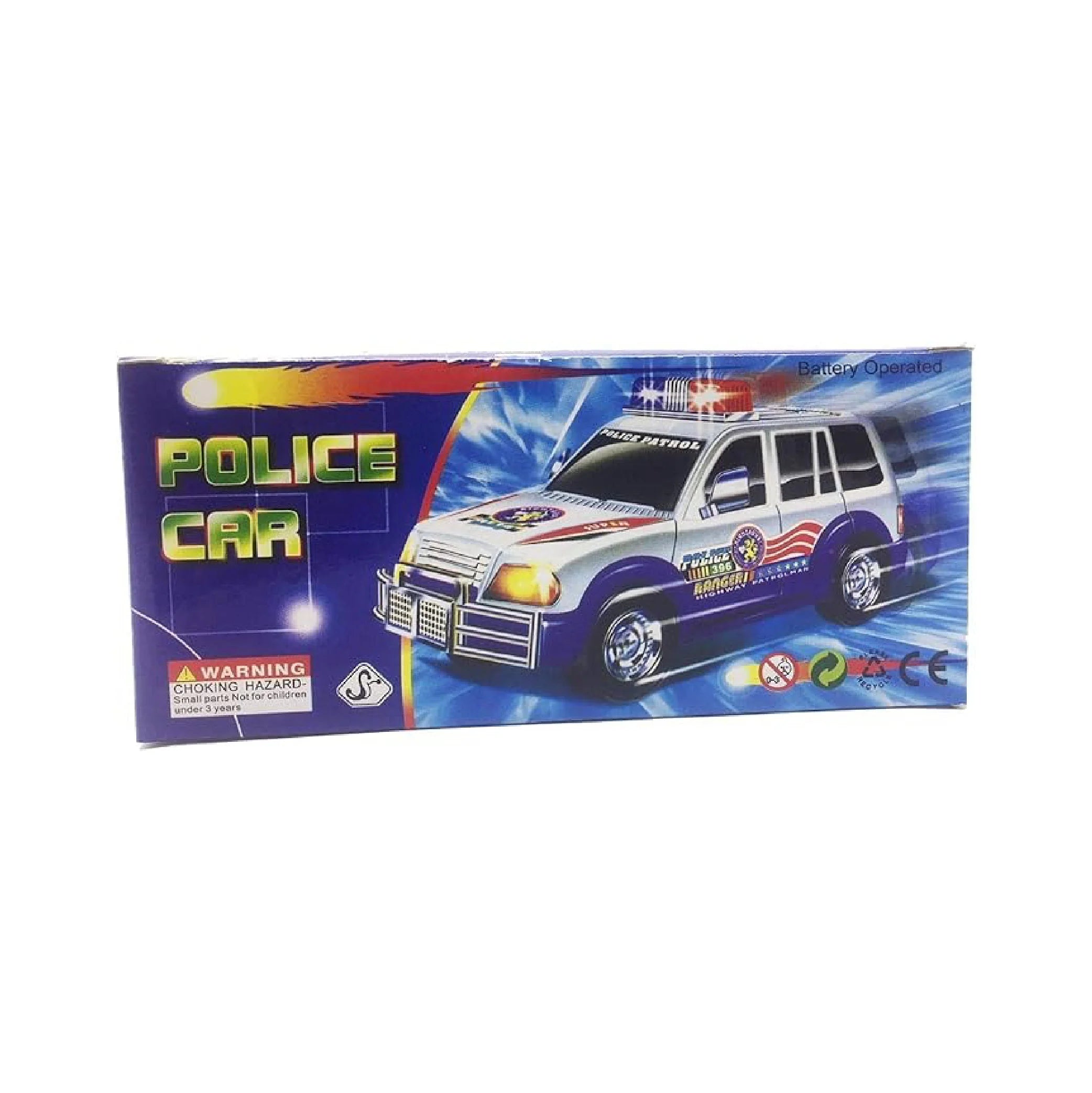 Battery-Operated Police Toy Car with Lights & Music