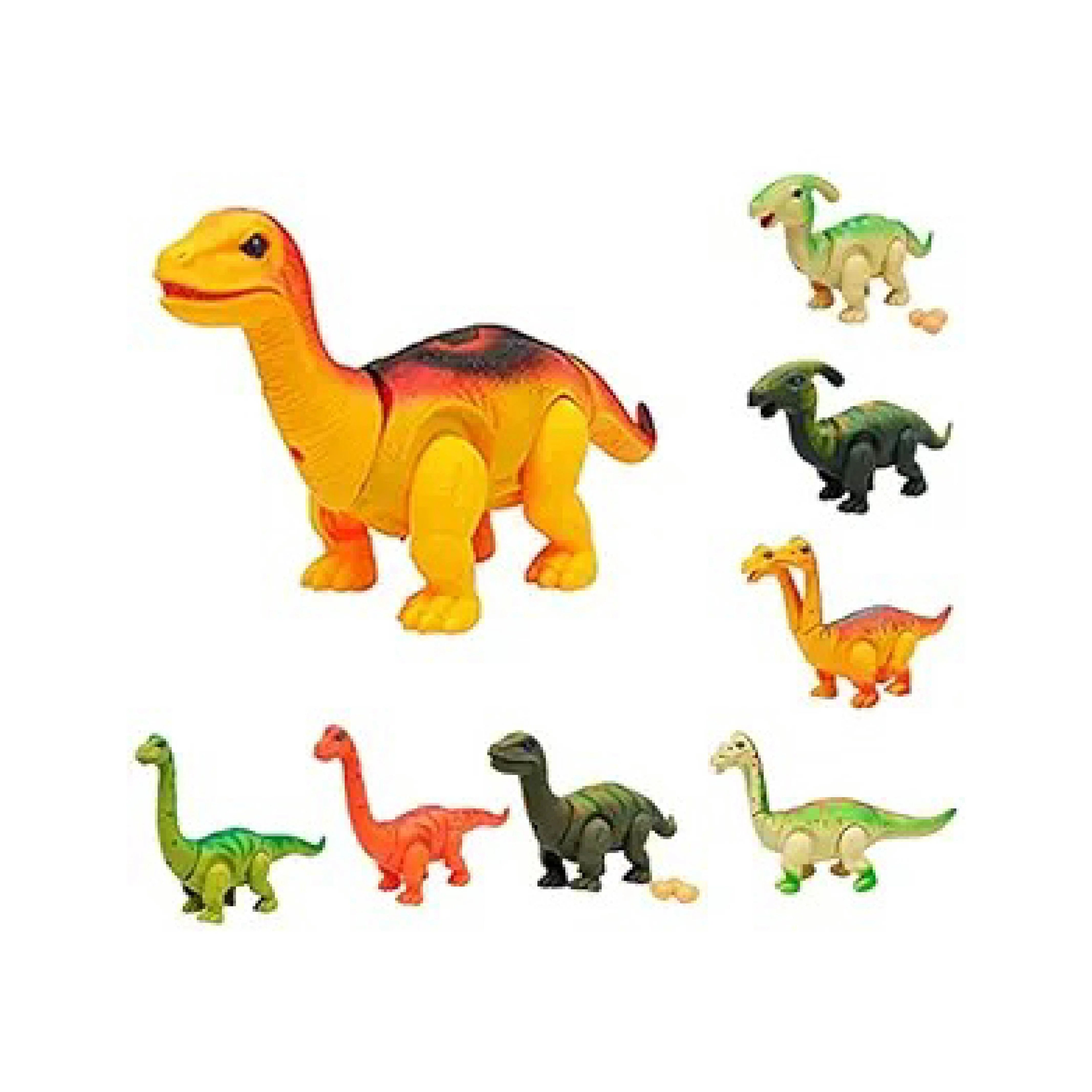 Battery-Operated Walking Dinosaur Toy with Egg Laying Action - Brachiosaurus in Green