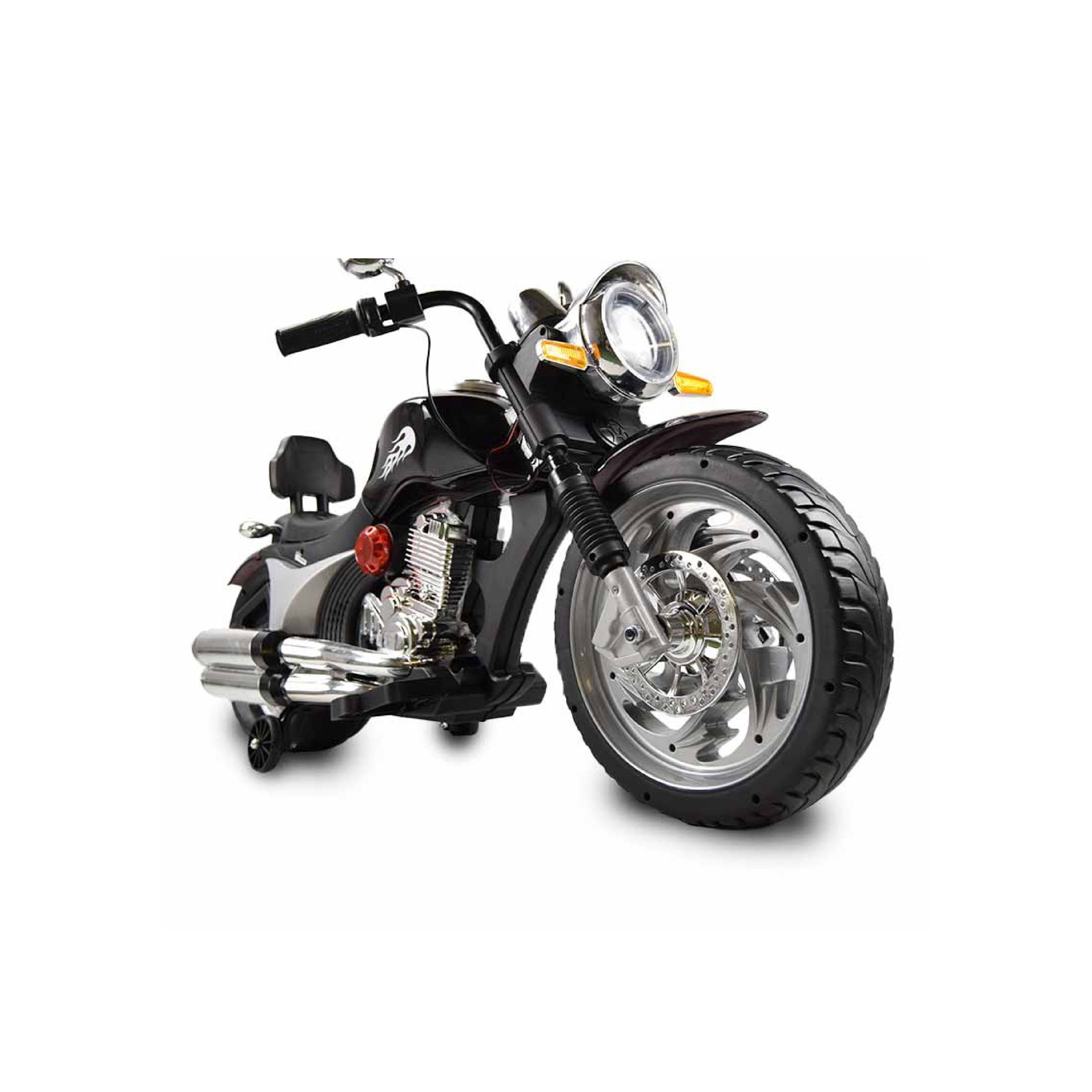 Battery Operated Ride-On Harley Davidson Bike – LED Headlights, Music, and Training Wheels