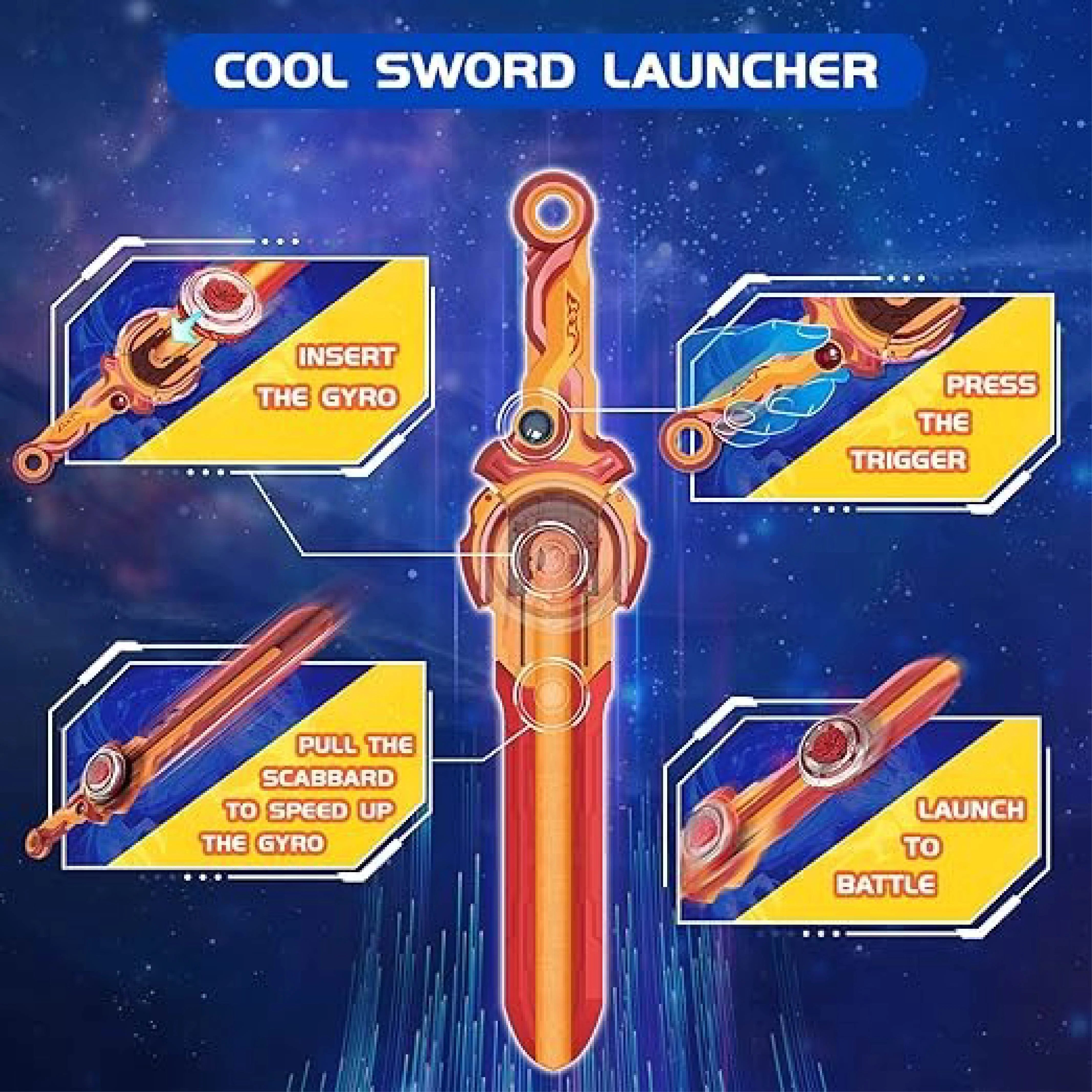 Bay Blade Sword 5962898E-41 with Sword Launcher and Spinning Top