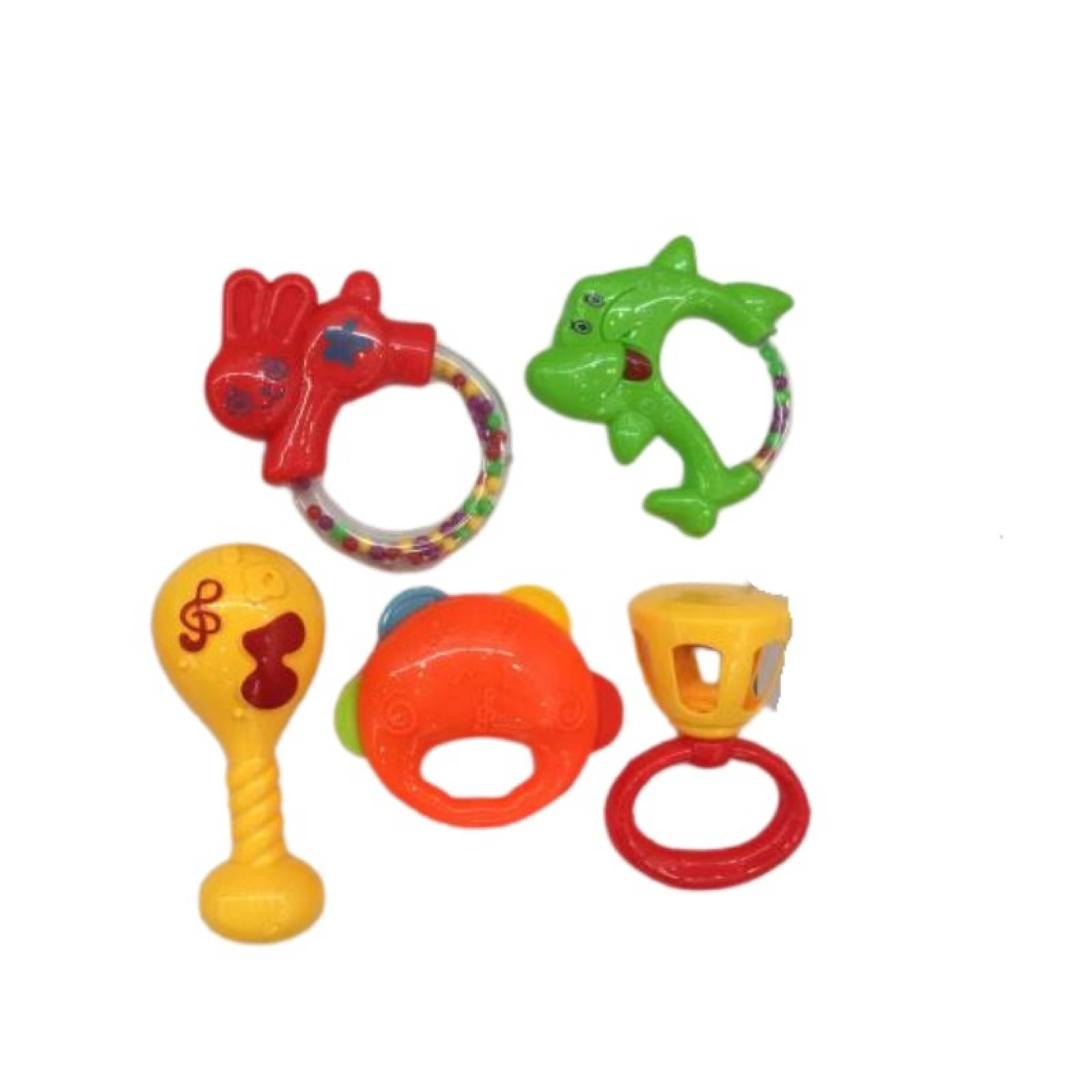 Beautiful 5-Piece Multi-Color Toy Rattle Set for Kids