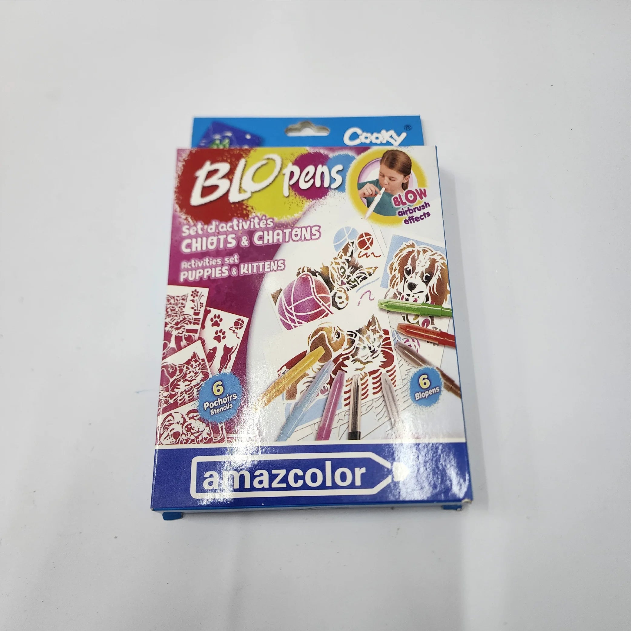 Blopens Airbrush Art Set for Kids (6 Pens & 6 Stencils
