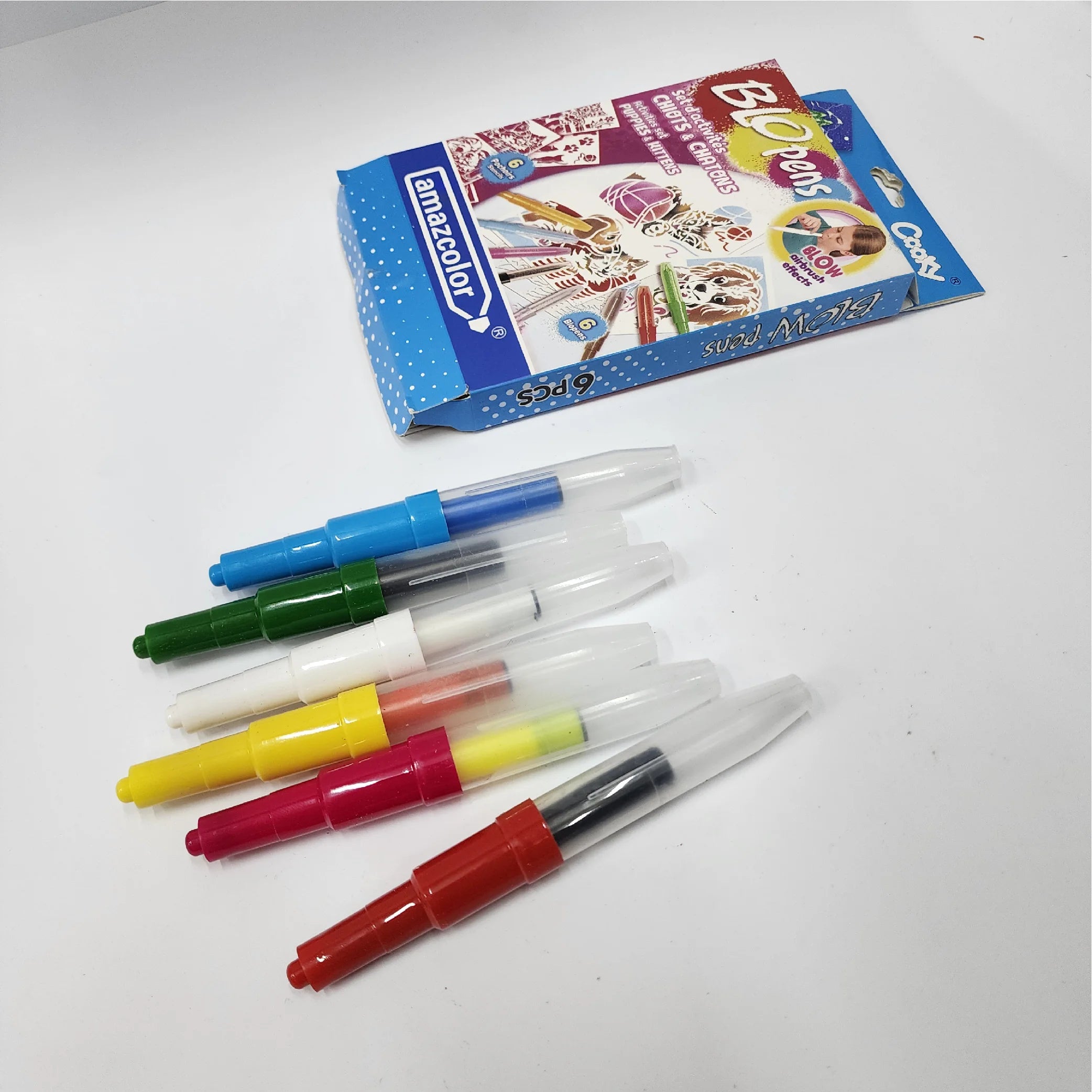Blopens Airbrush Art Set for Kids (6 Pens & 6 Stencils