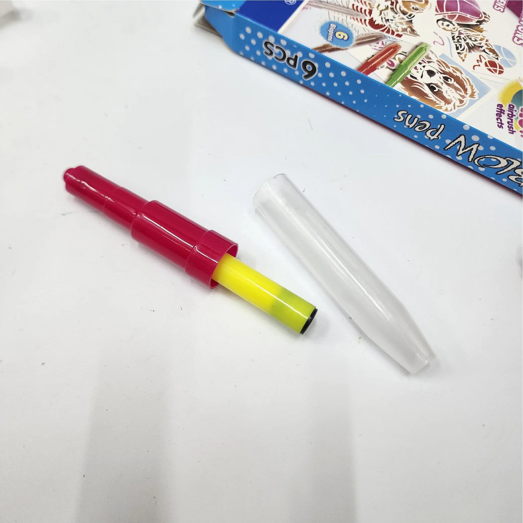 Blopens Airbrush Art Set for Kids (6 Pens & 6 Stencils