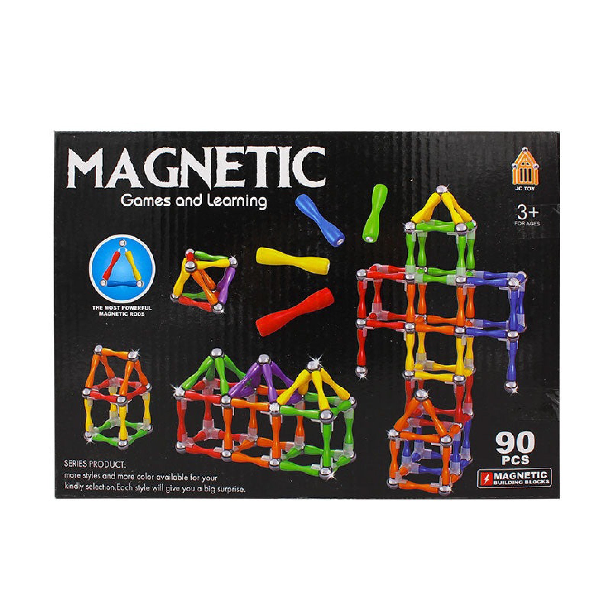 Magnetic Building Sticks Set – 90-Piece Educational Construction Kit for Kids