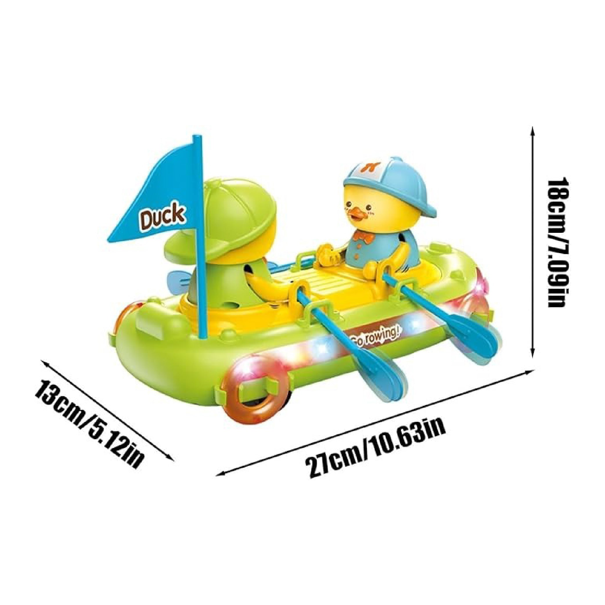 Bump and Go Duck Boat Toy – Interactive Sensory Development Toy with Lights and Music